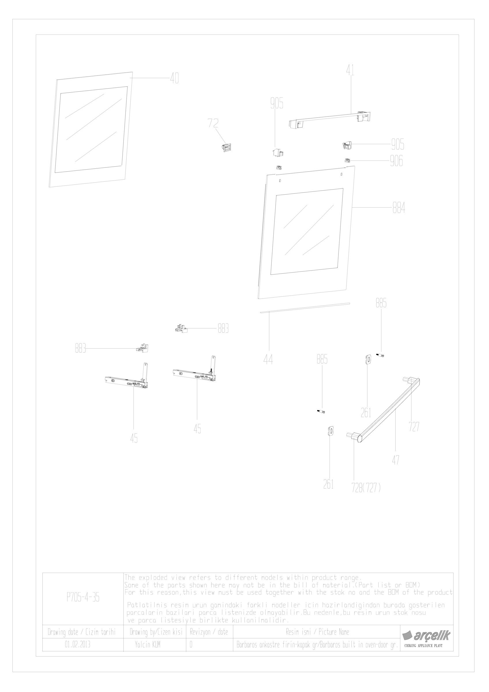 BARBAROS BI FRONT DOOR GR EXPLODED VIEW
