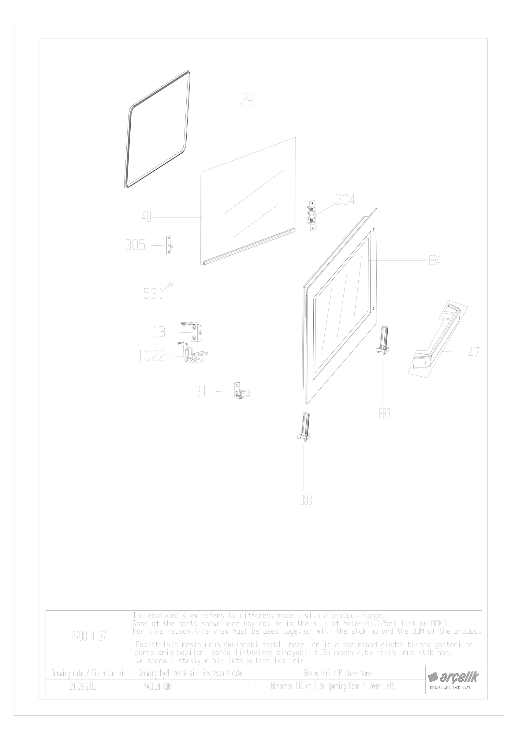 BARBAROS BI FRONT DOOR GR EXPLODED VIEW