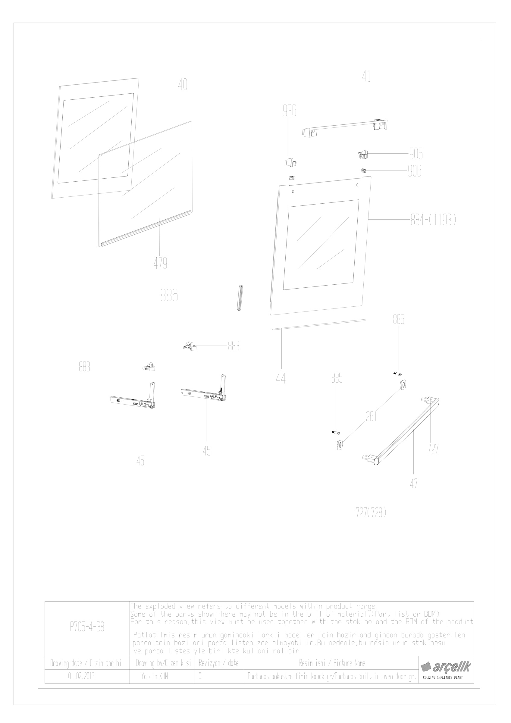 BARBAROS BI FRONT DOOR GR EXPLODED VIEW