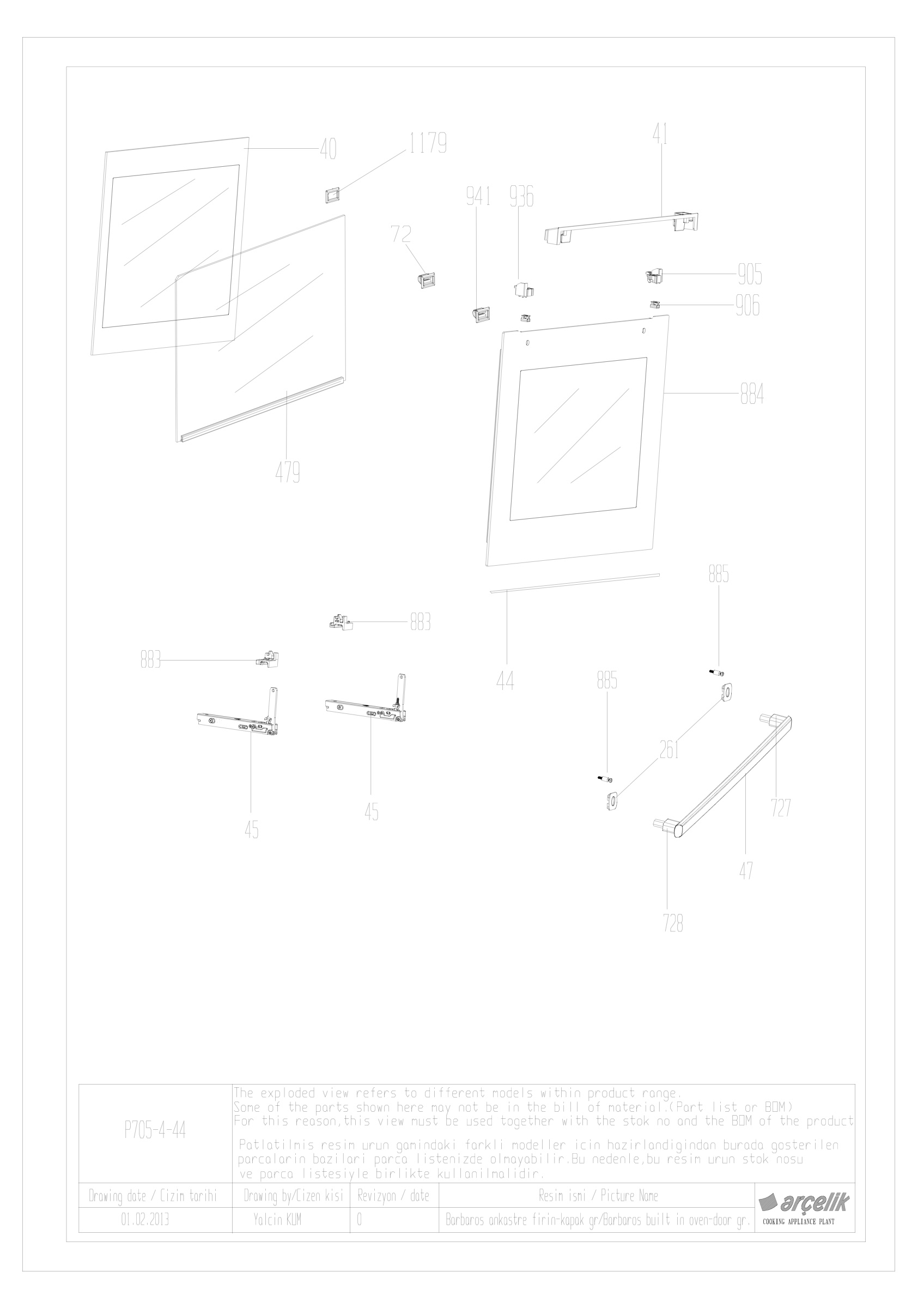 BARBAROS BI FRONT DOOR GR EXPLODED VIEW