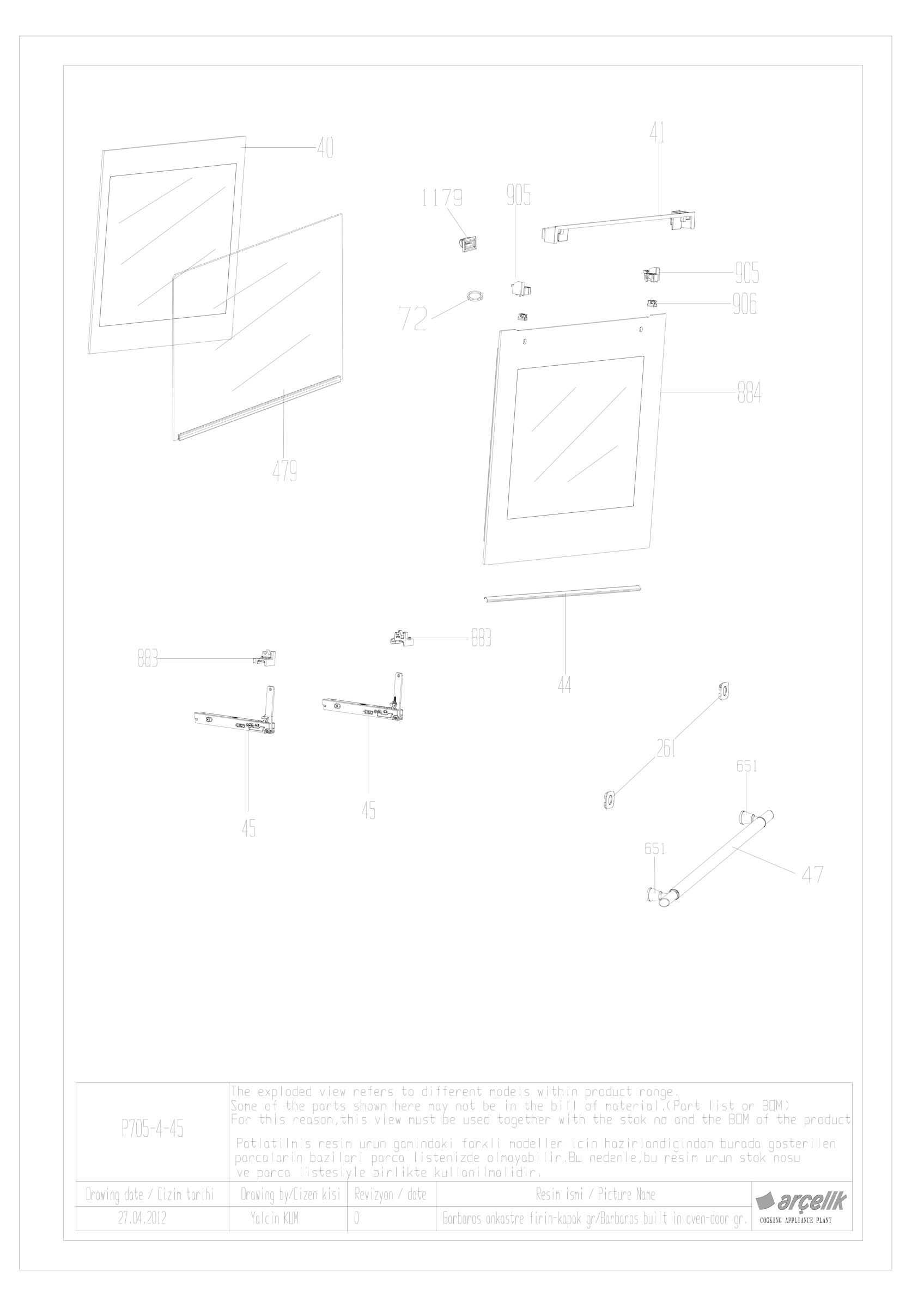 BARBAROS BI FRONT DOOR GR EXPLODED VIEW