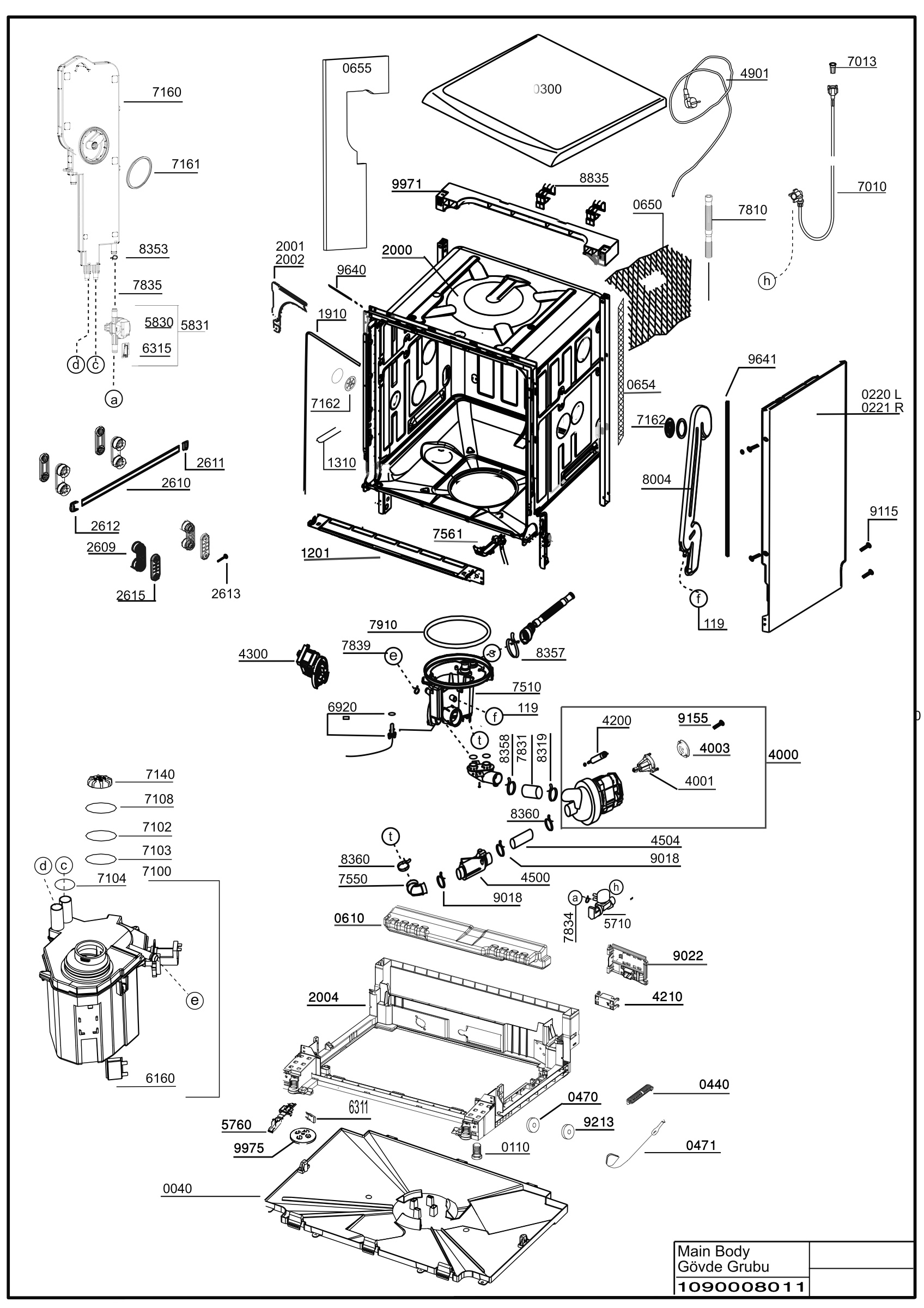 Exploded view (Main Body)