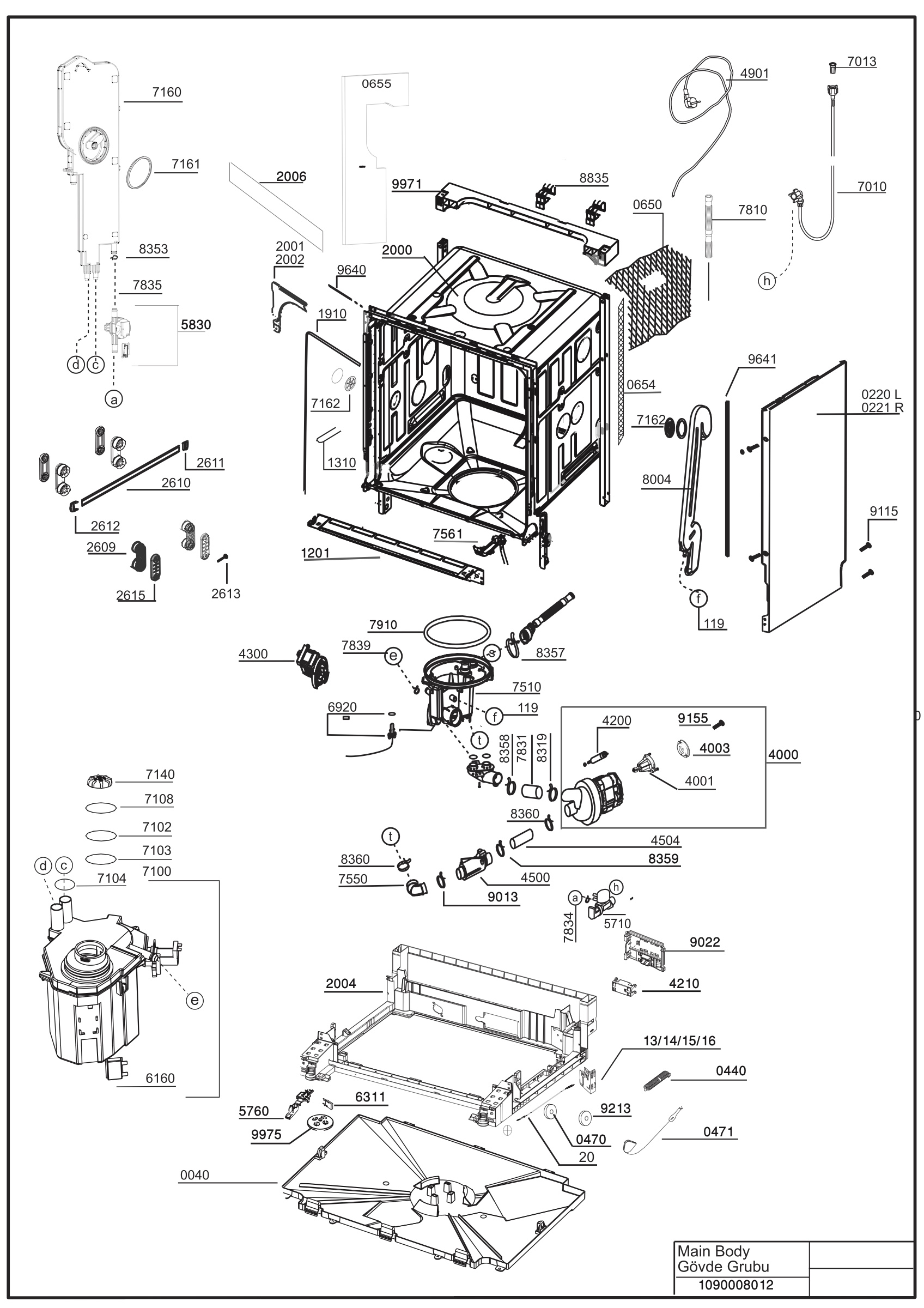 Exploded view (Main Body) Angora
