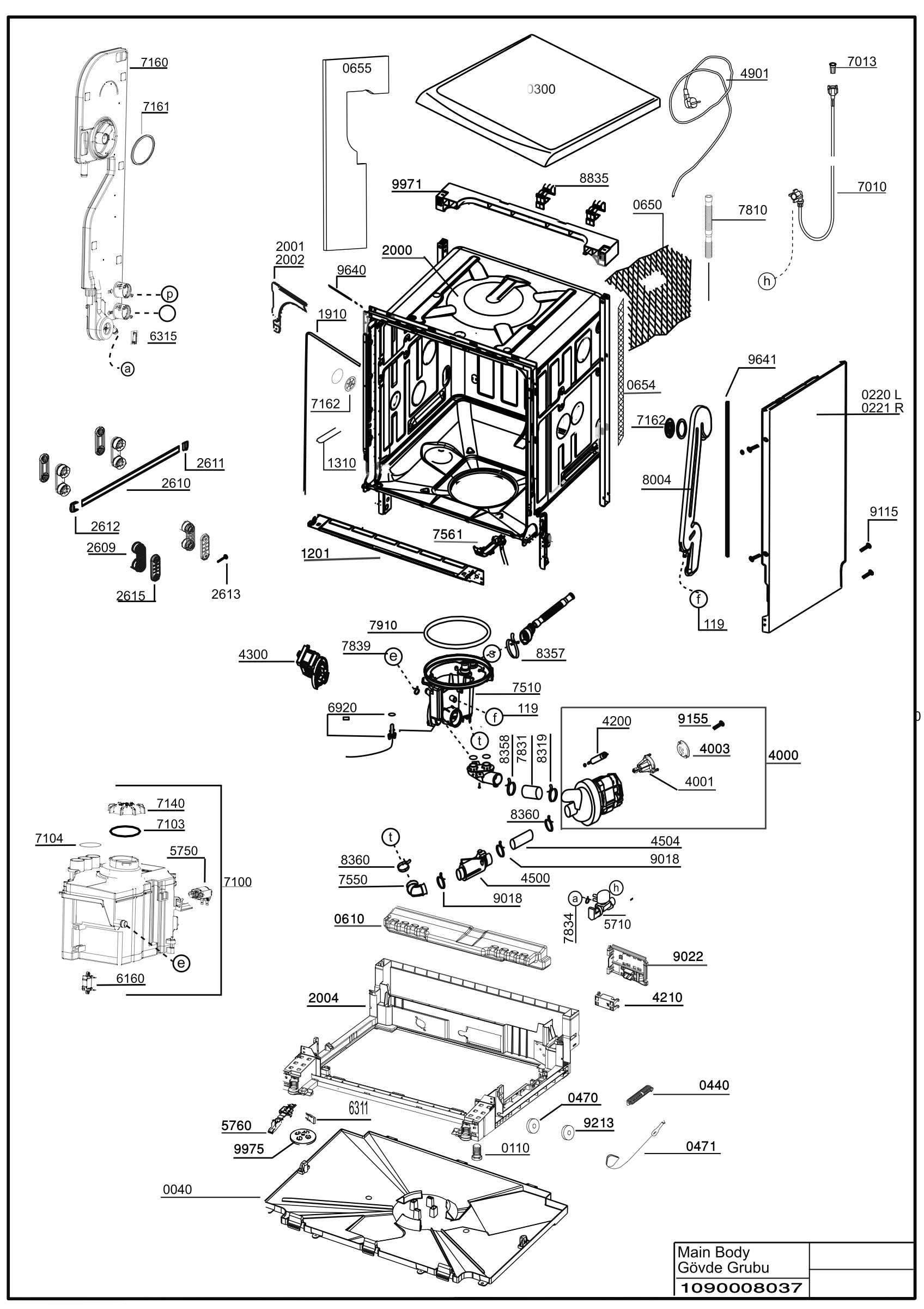 Exploded view (Main body)