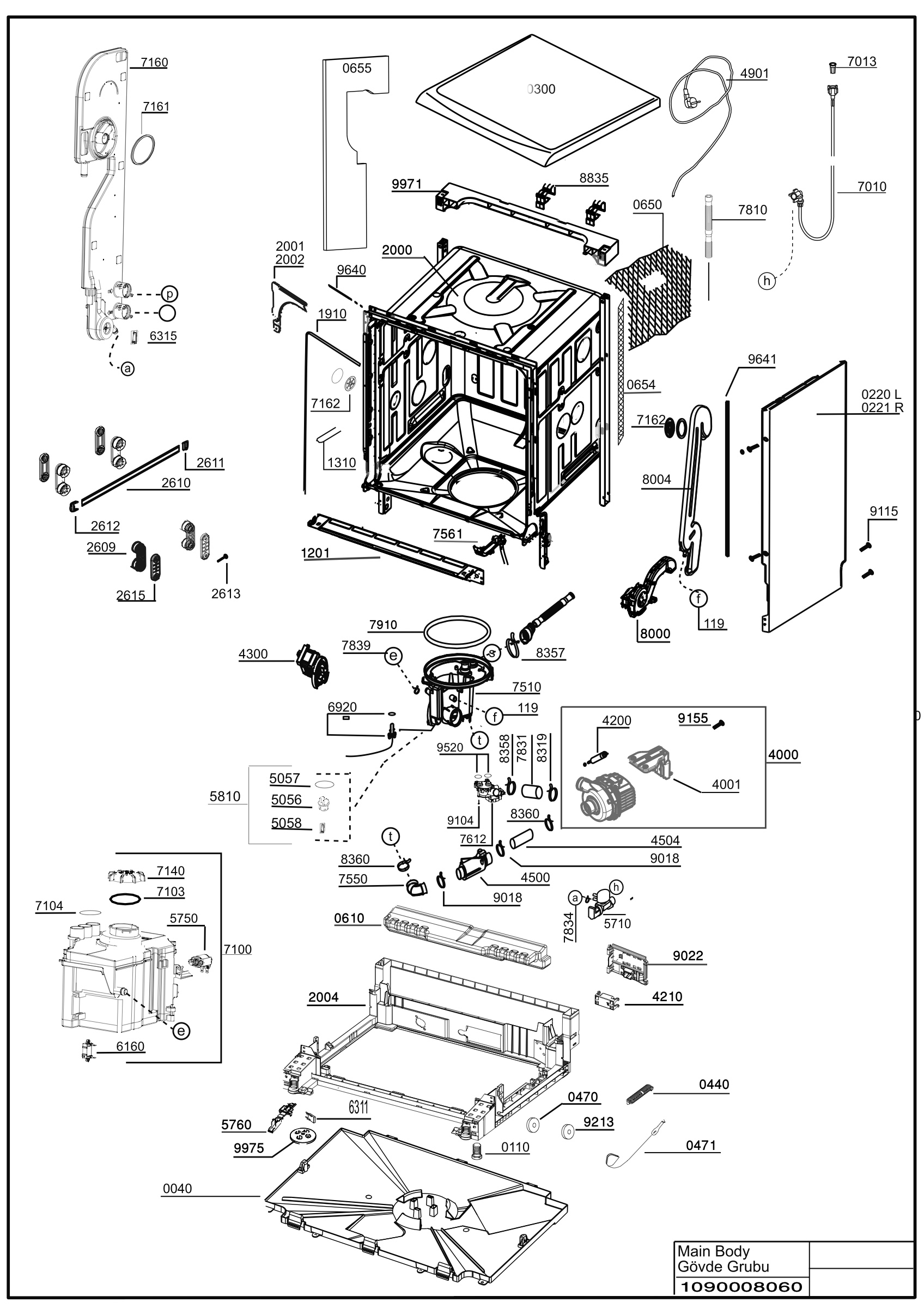 Exploded view (Main Body)
