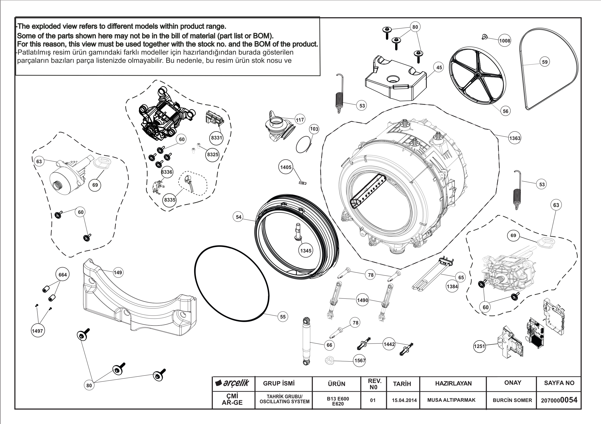 B13 E600 E620 OSCILLATING SYSTEM.REV01