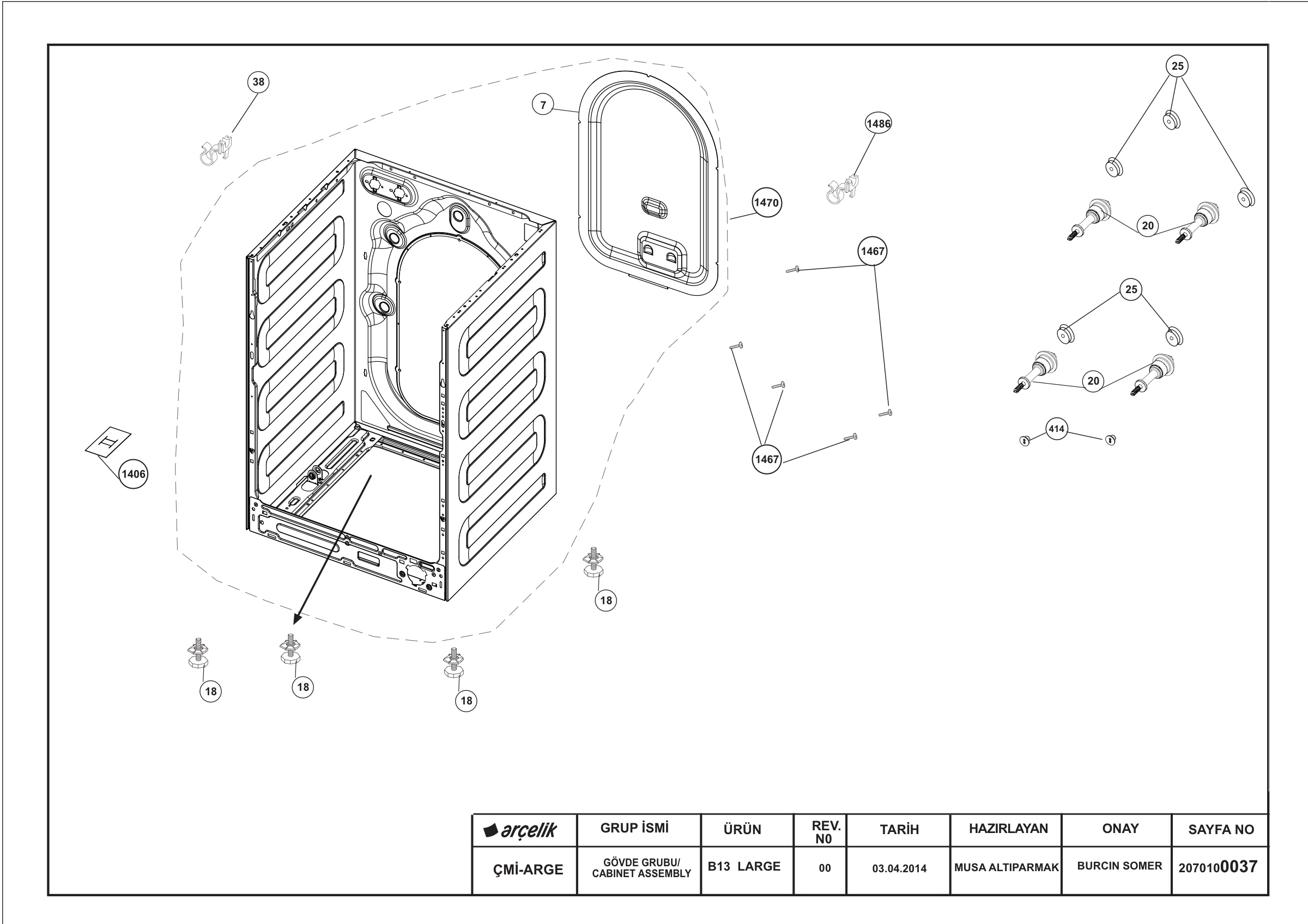 B13 LARGE CABINET ASSEMBLY REV 00