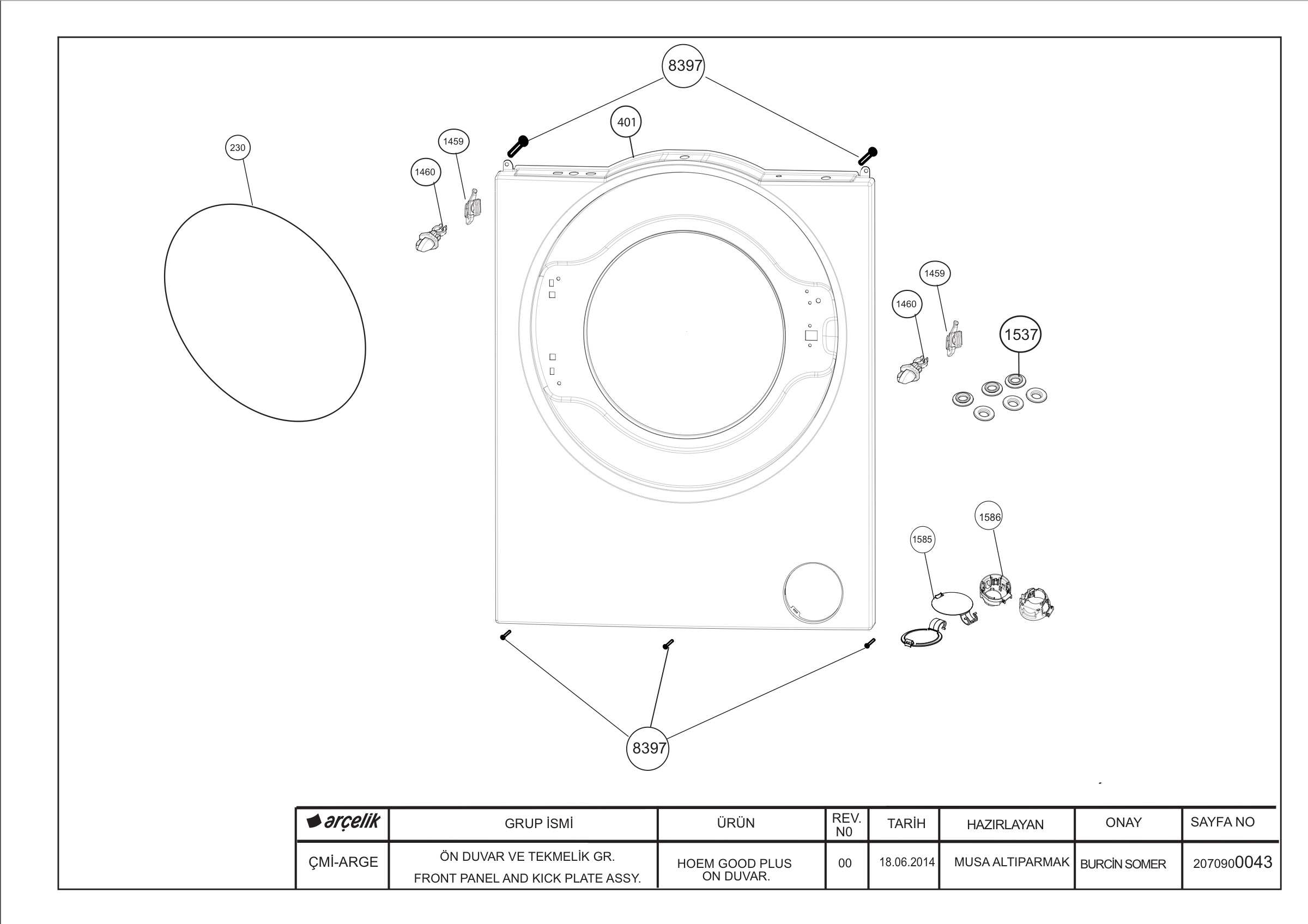 HOEM GOOD PLUS FRONT PANEL AND KICK PLATE ASSYEMBLY_REV00