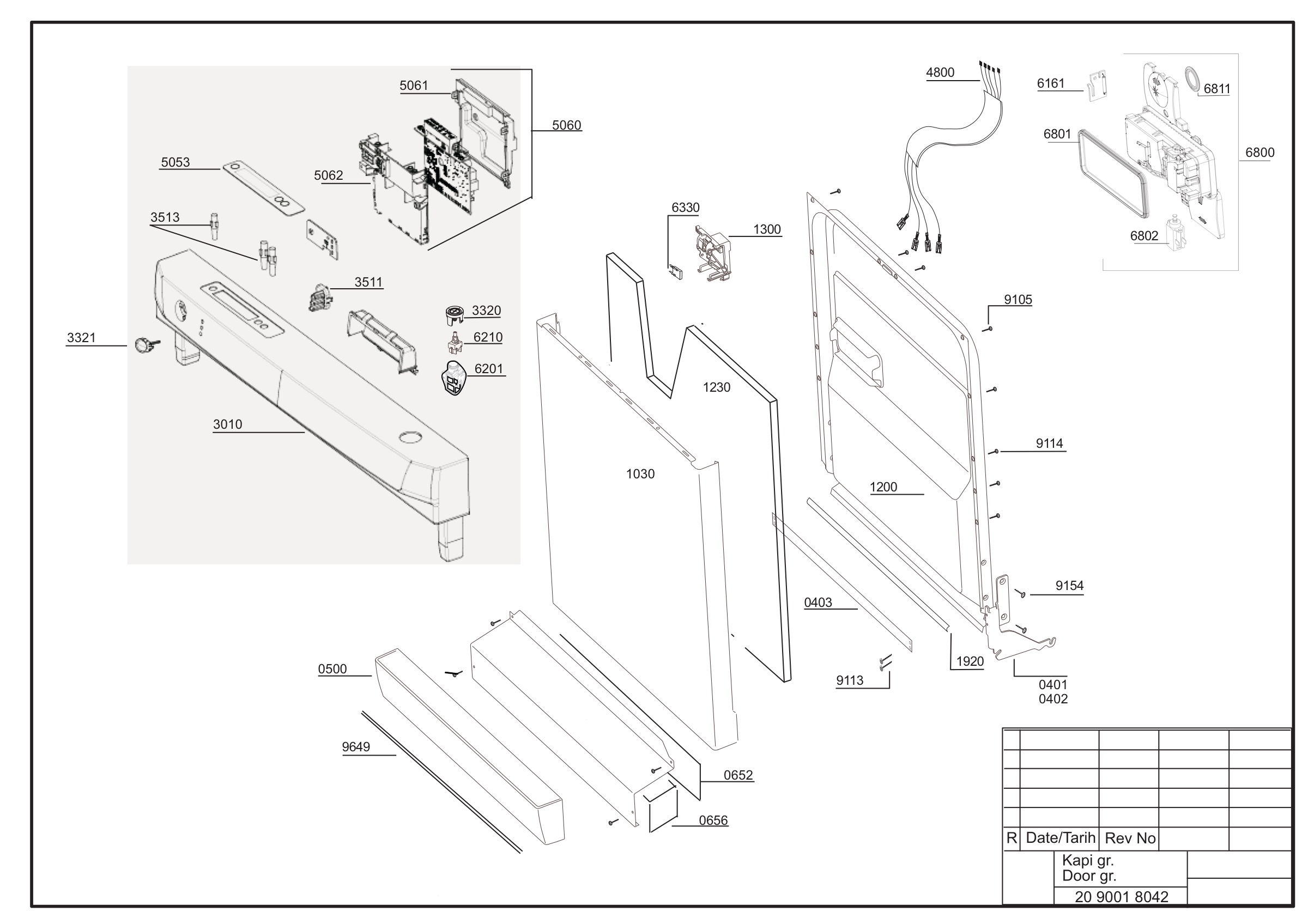 Exploded view (Door - Panel)