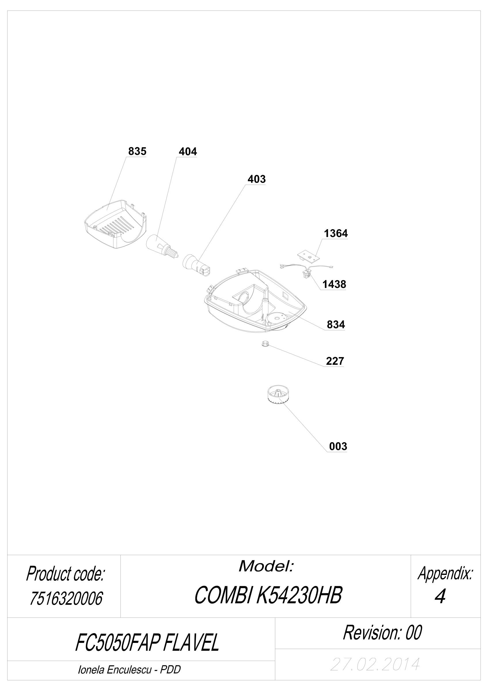 EXPLODED VIEW POTENTIOMETER FC5050FAP Flavel