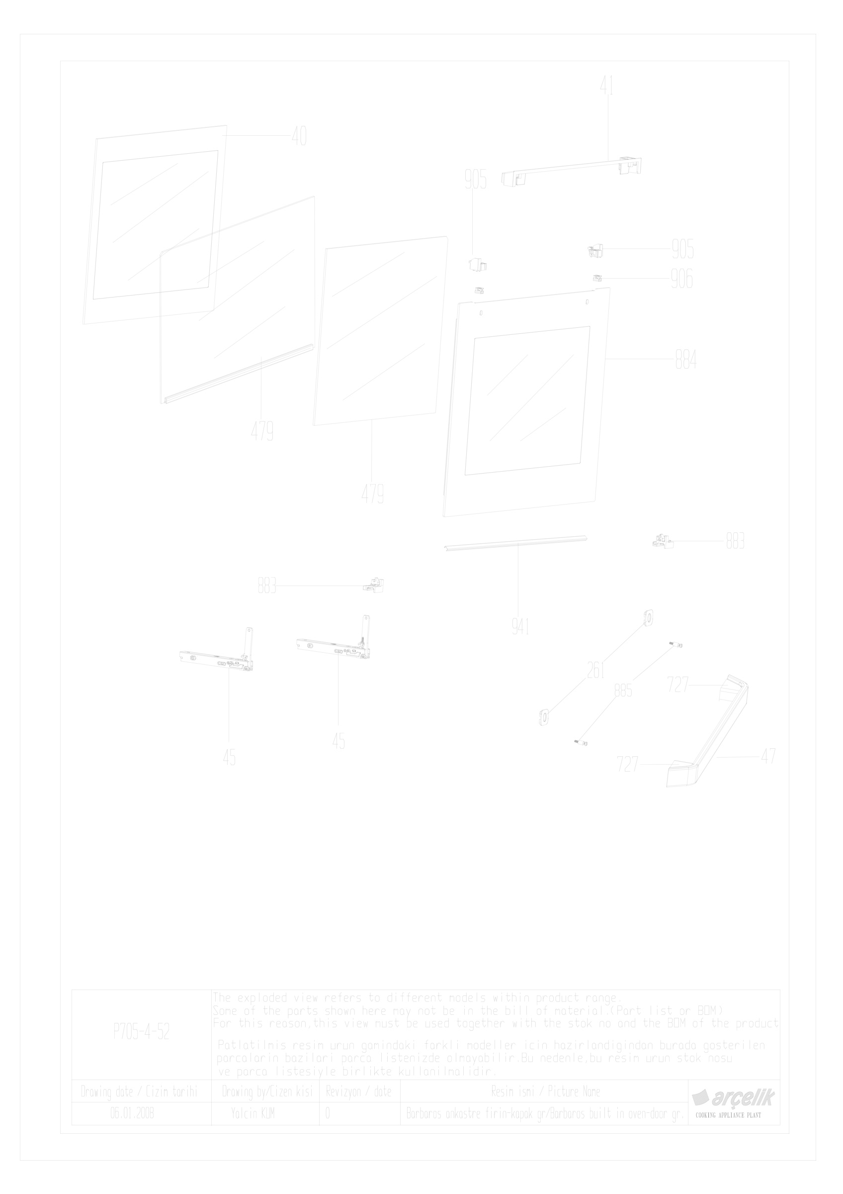 BARBAROS BI FRONT DOOR GR EXPLODED VIEW