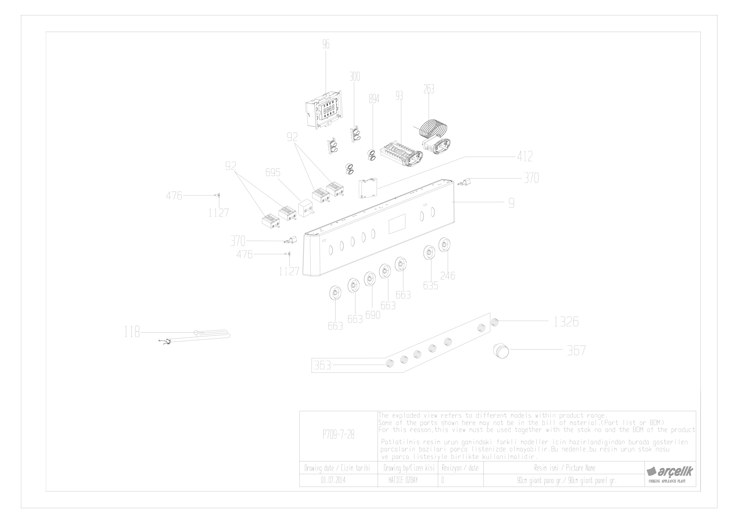 90CM CONTROL PANEL GR.