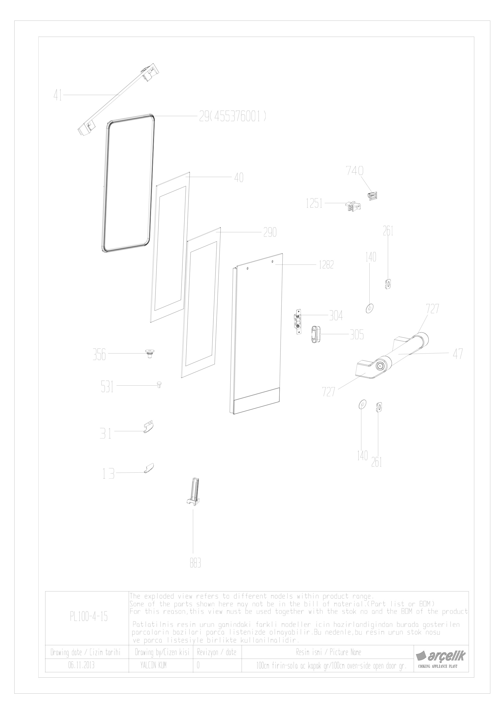 90CM RIGHT FRONT DOOR GR