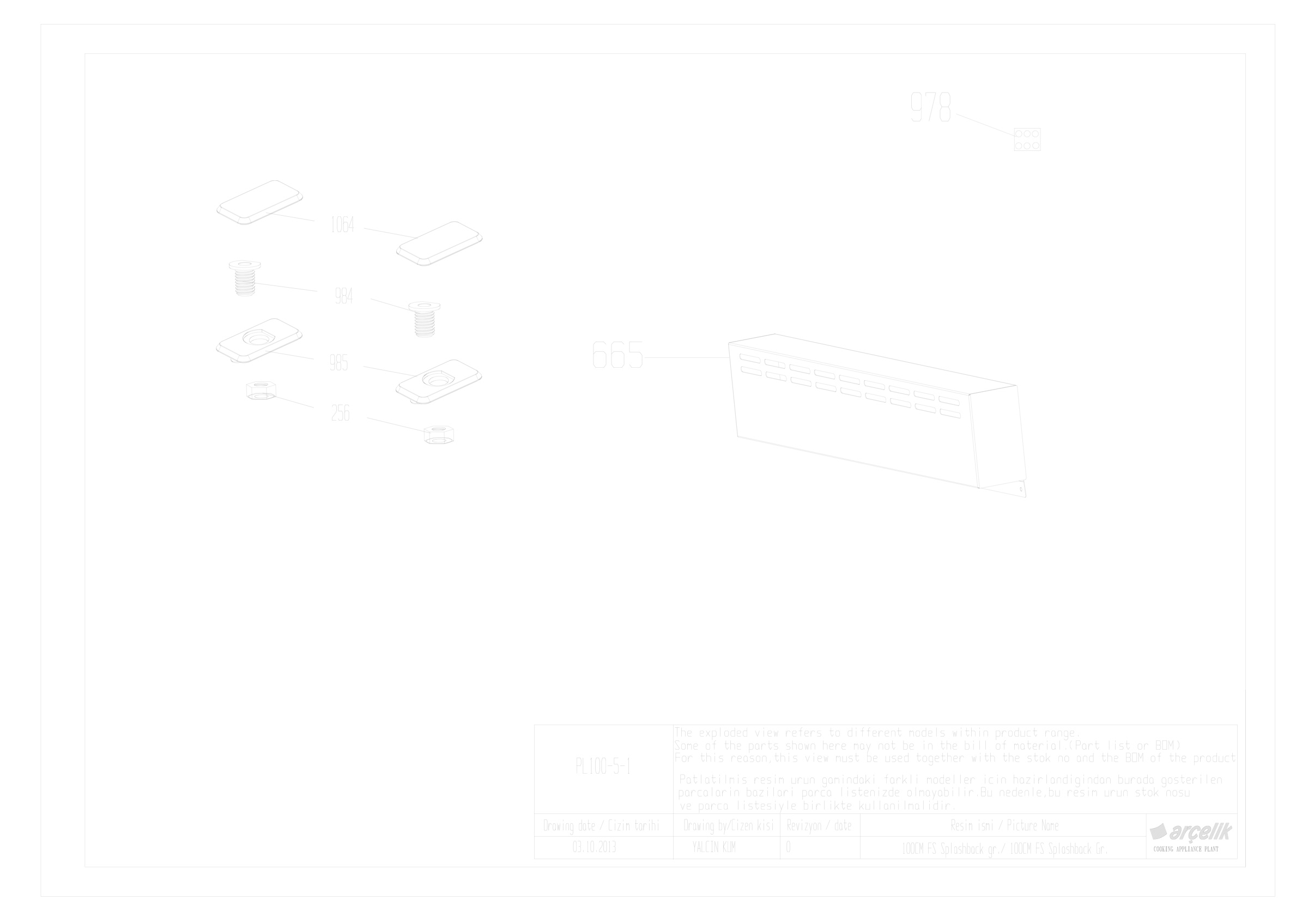 100CM SPLACKBACK GR EXPLODED VIEW