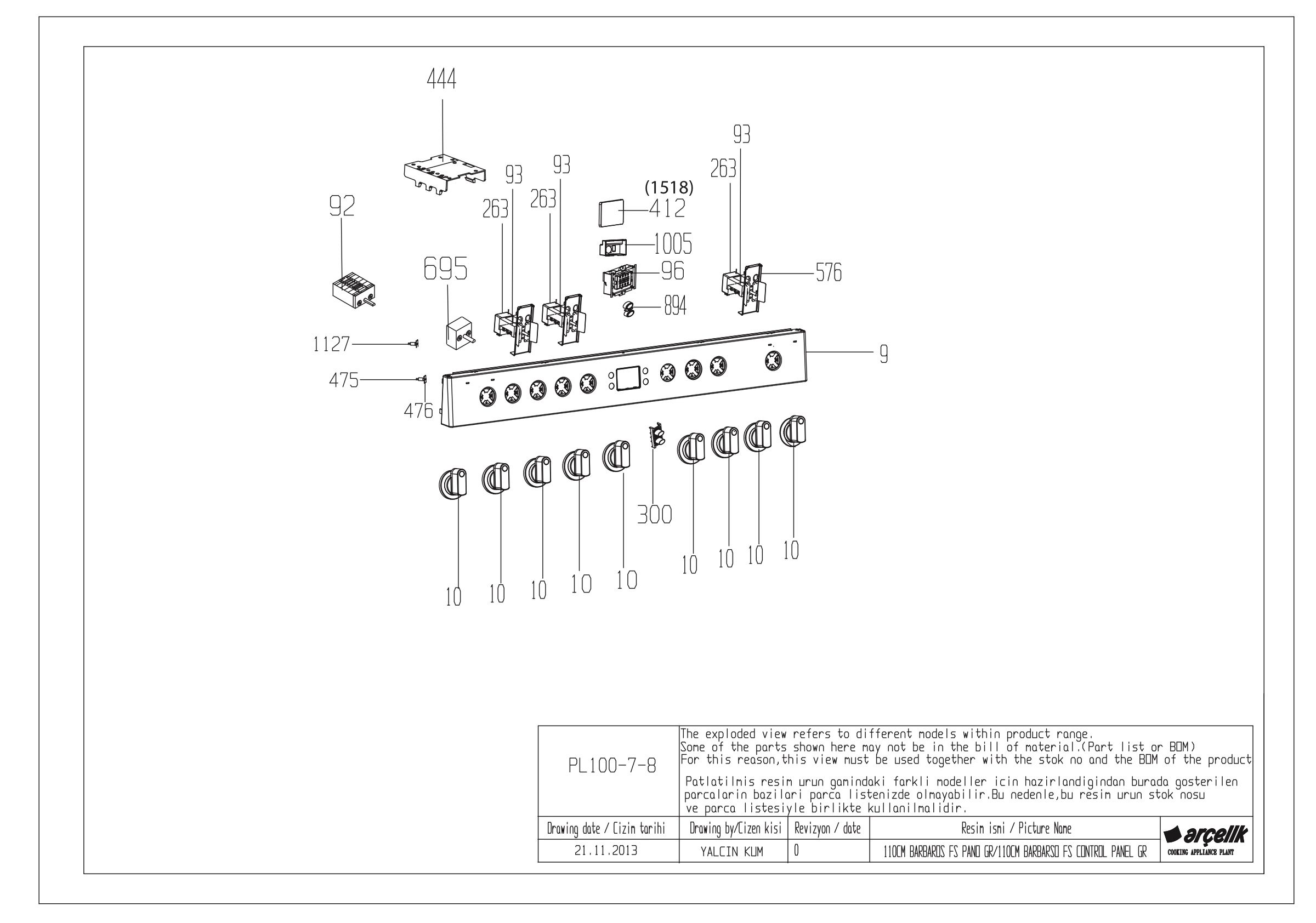 100CM CONTROL PANEL GR