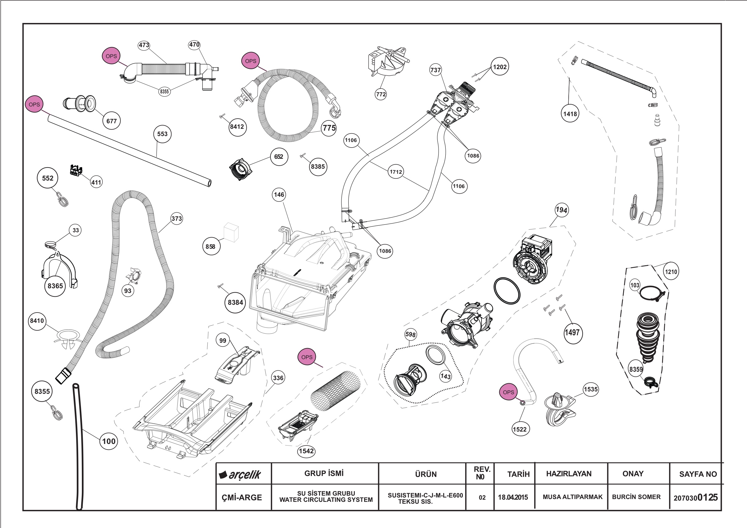WATER CIRCULATING SYSTEM C-J-M-L-E600-REV010