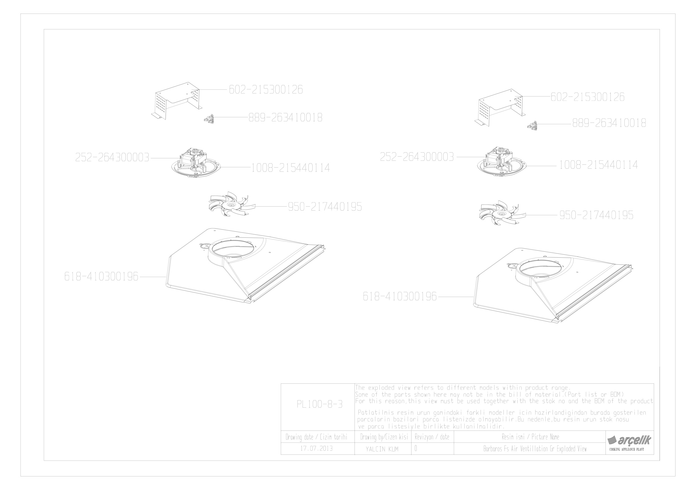 100CM AIR VENTILLATION GR EXPLODED VIEW