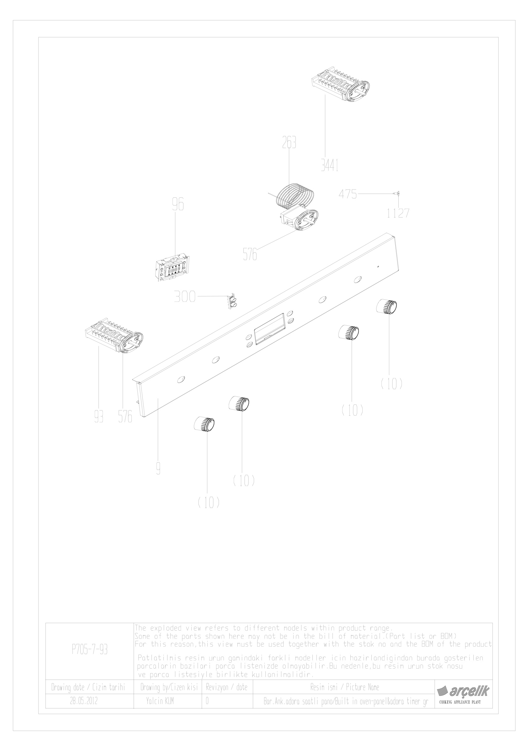 BARBAROS BI CONTROL PANEL GR EXPLODED VIEW