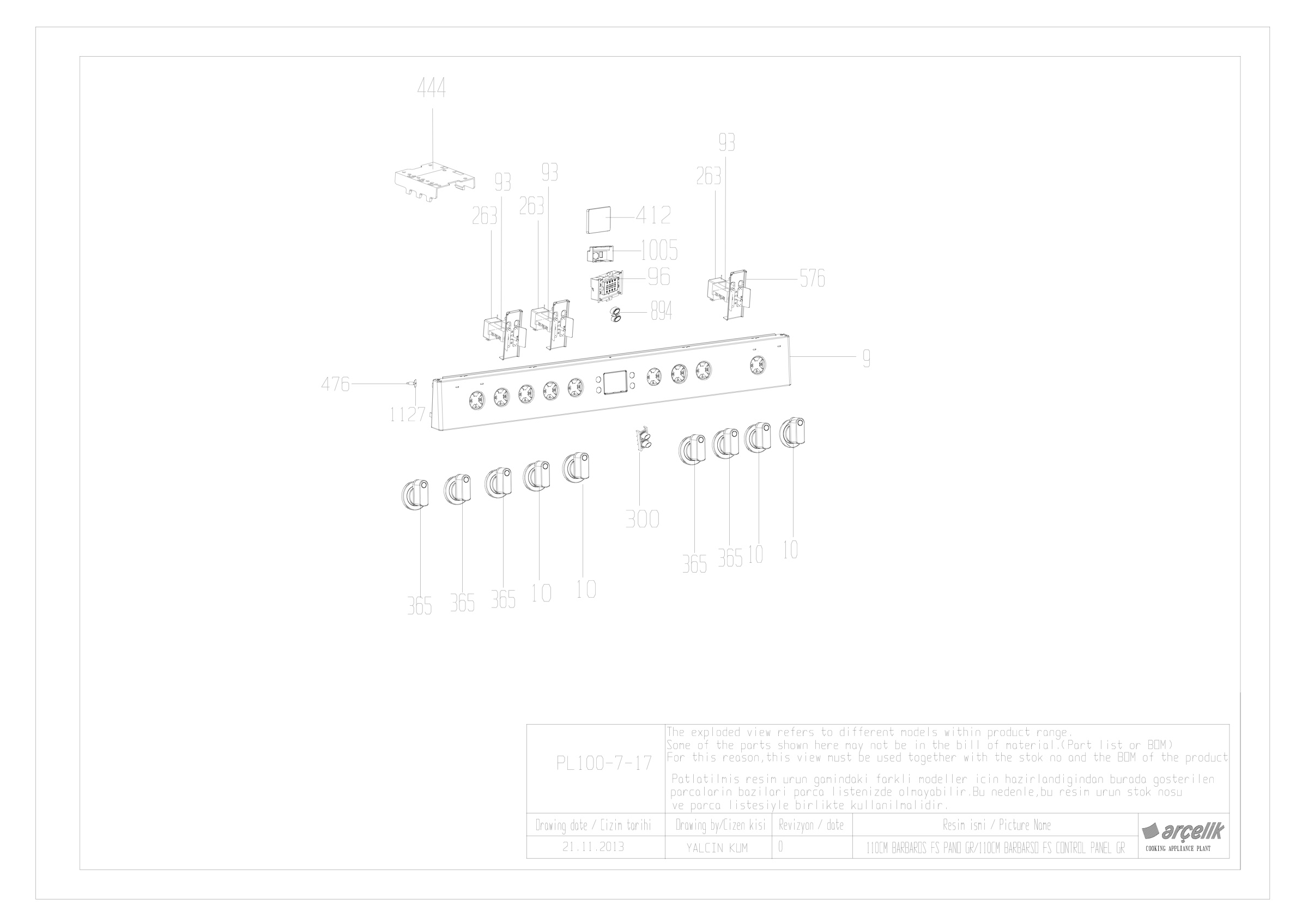 100CM BARBAROS FS CONTROL PANEL GR