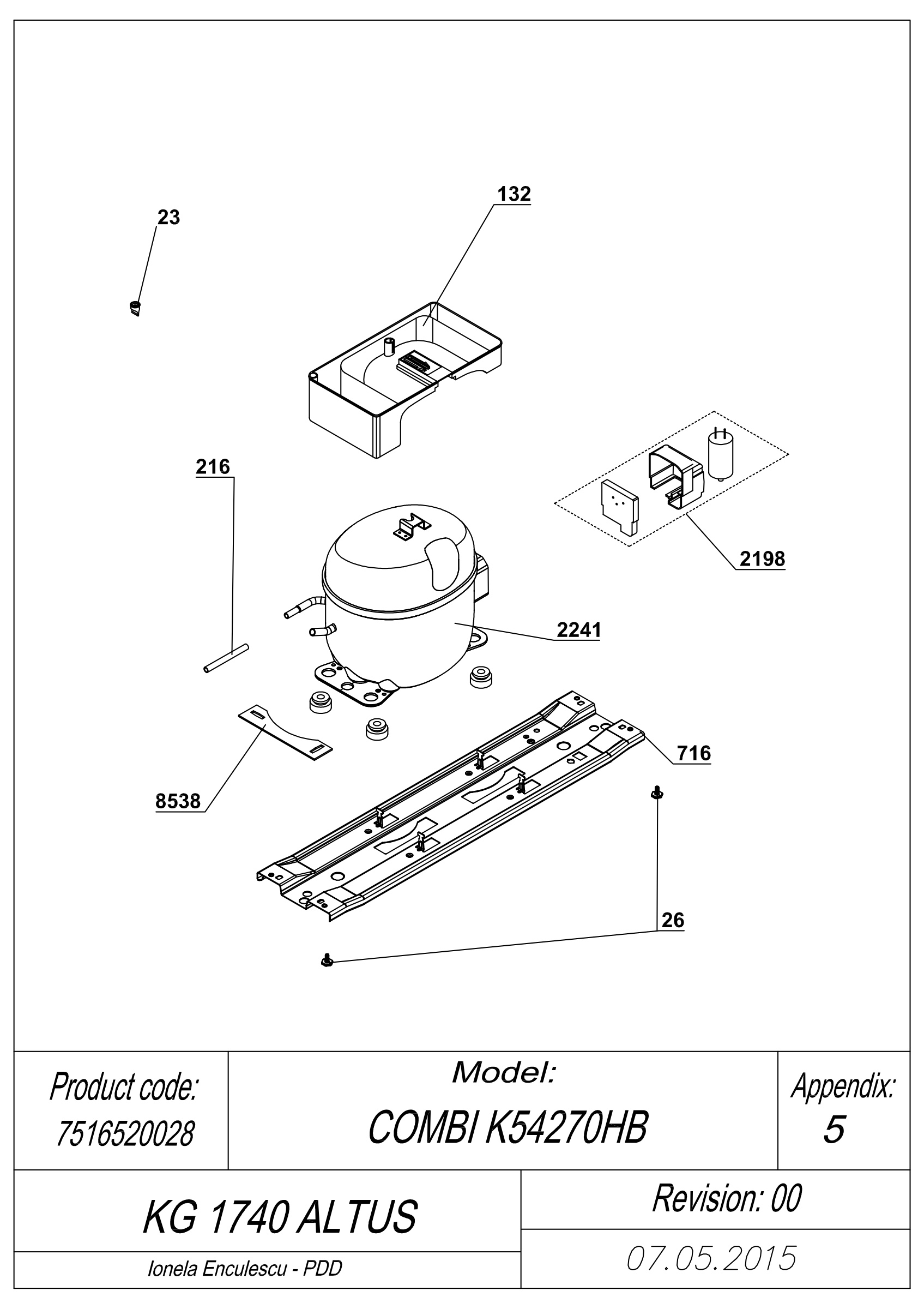 EXPLODED VIEW COMPRESSOR KG 1740 ALTUS