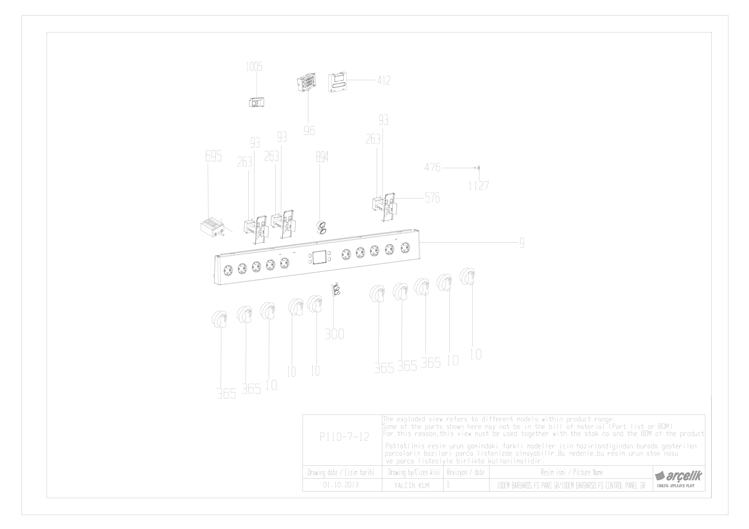 100CM CONTROL PANEL GR