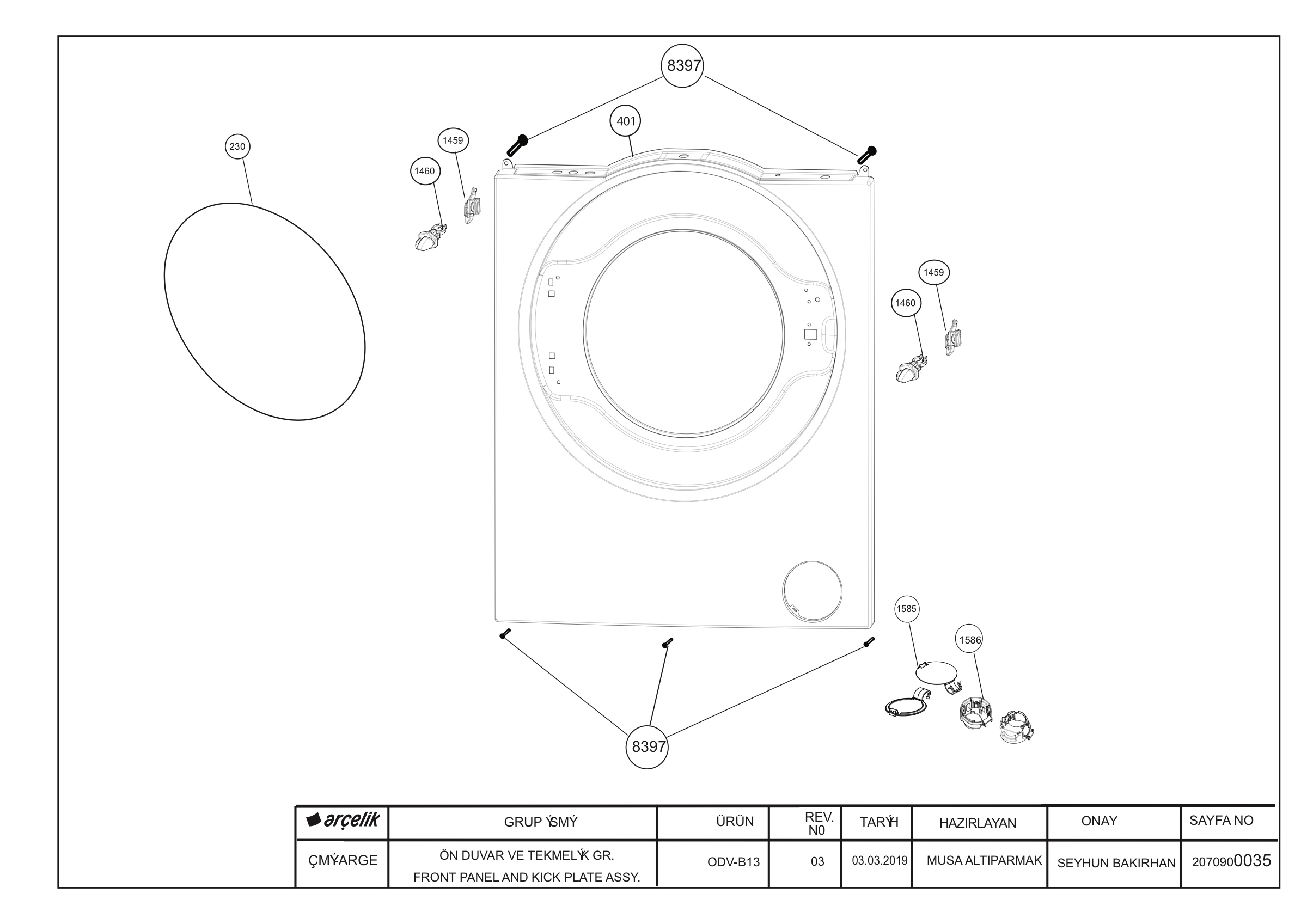 Front Wall & Kick Plate Group