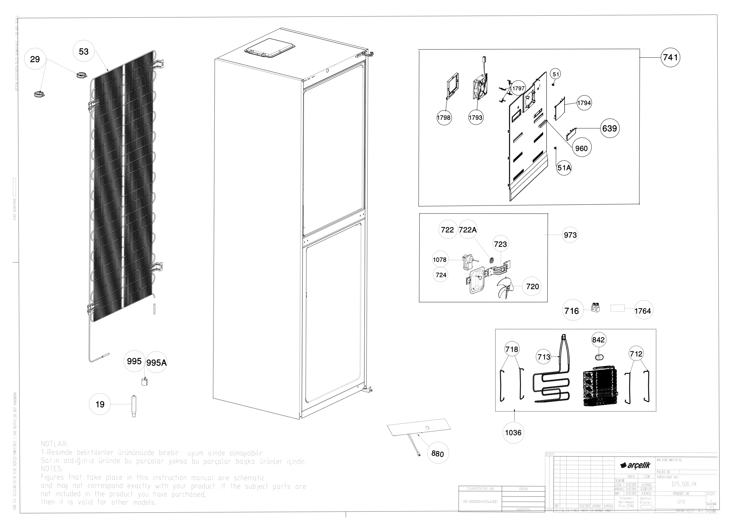Beko Fridge & Freezer CXFG3691W (7294046396) Spares