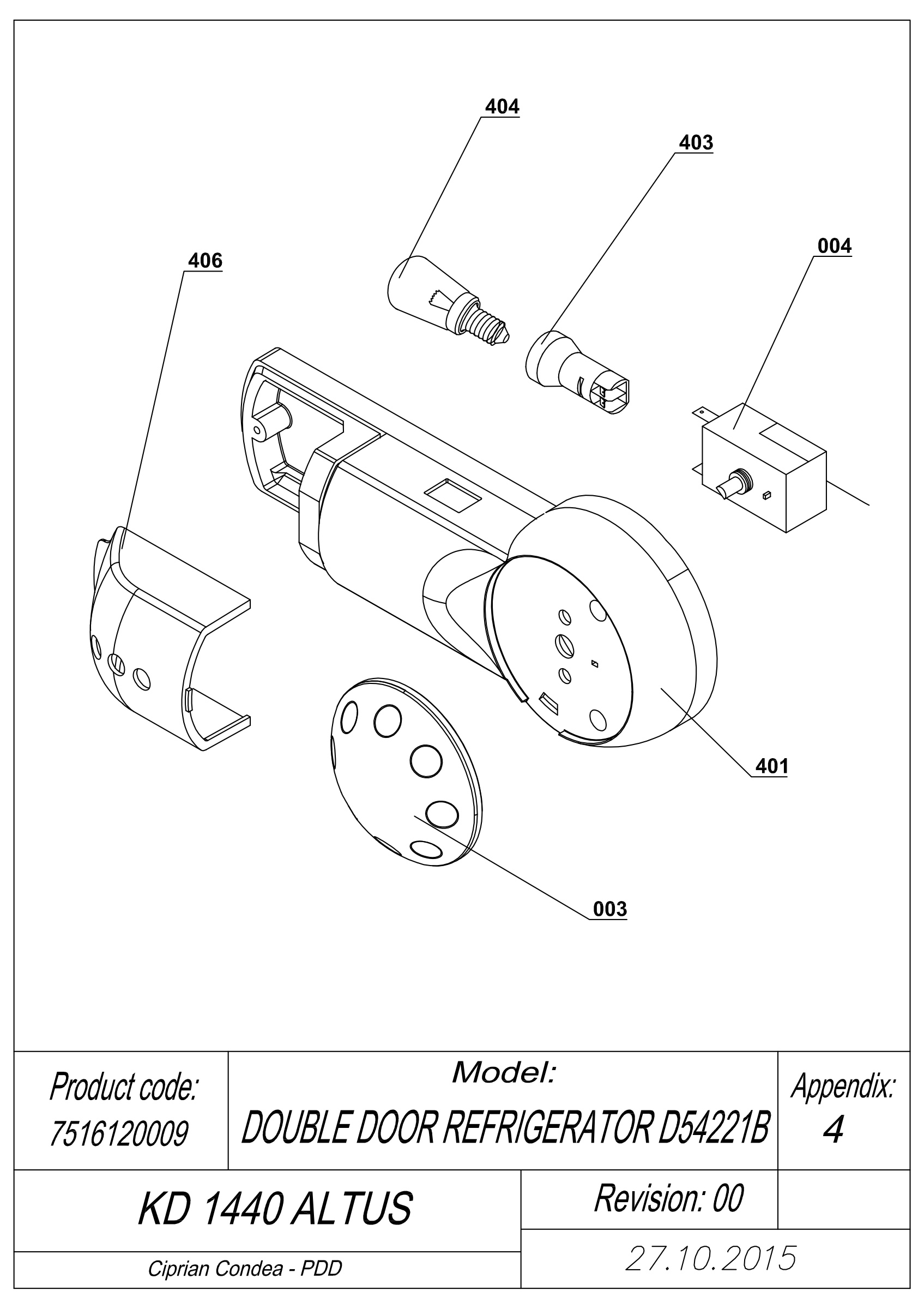 EXPLODED VIEW THERMOSTAT KD 1440 ALTUS