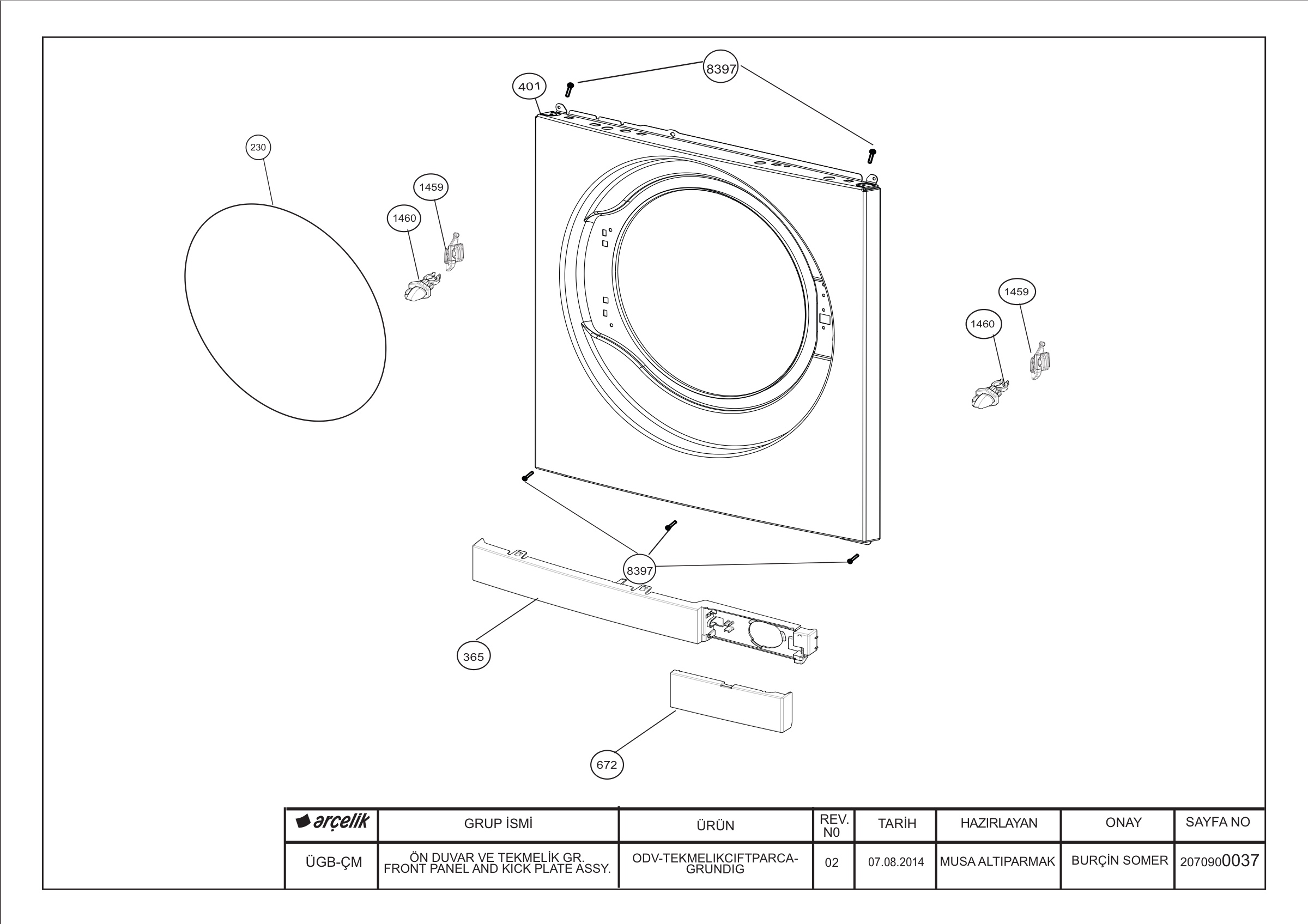 Front Wall & Kick Plate Group
