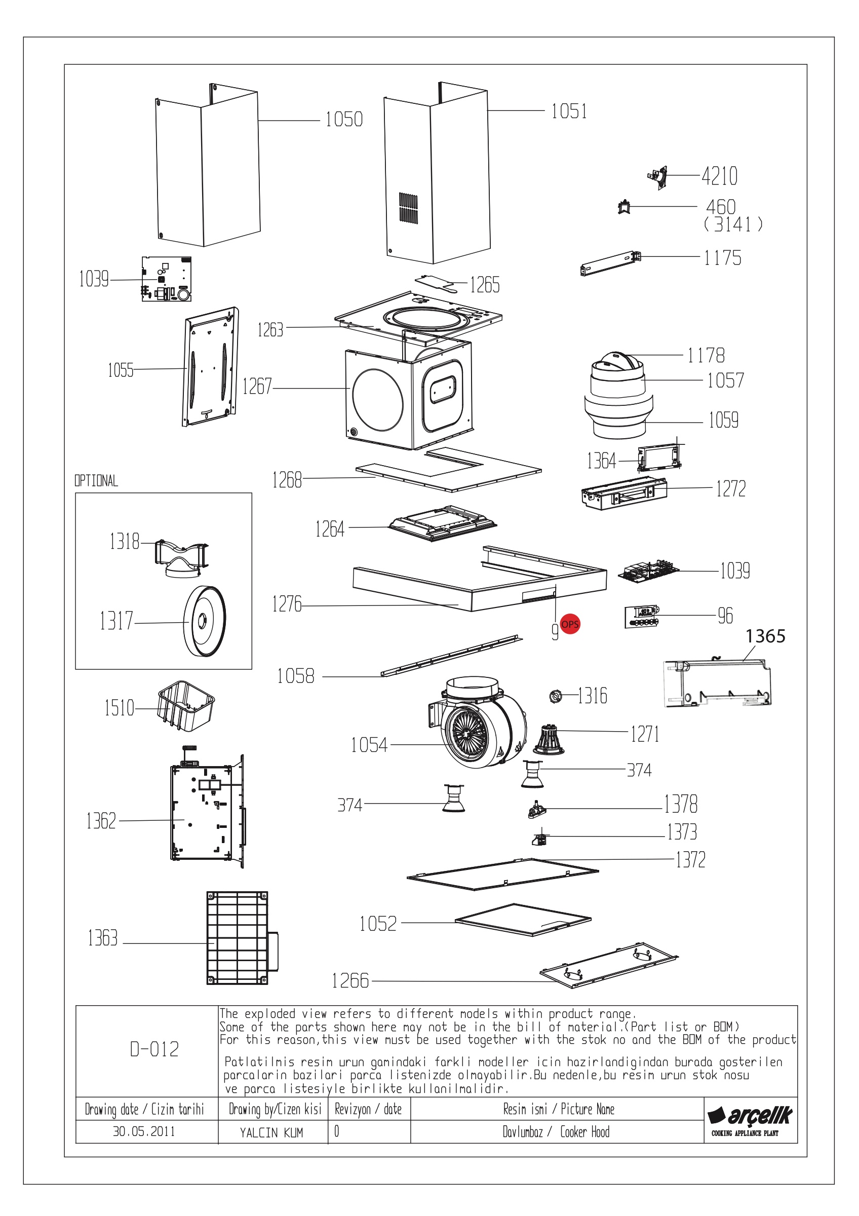 T-TYPE BETTER TIMER HOOD EXPLODED VIEW