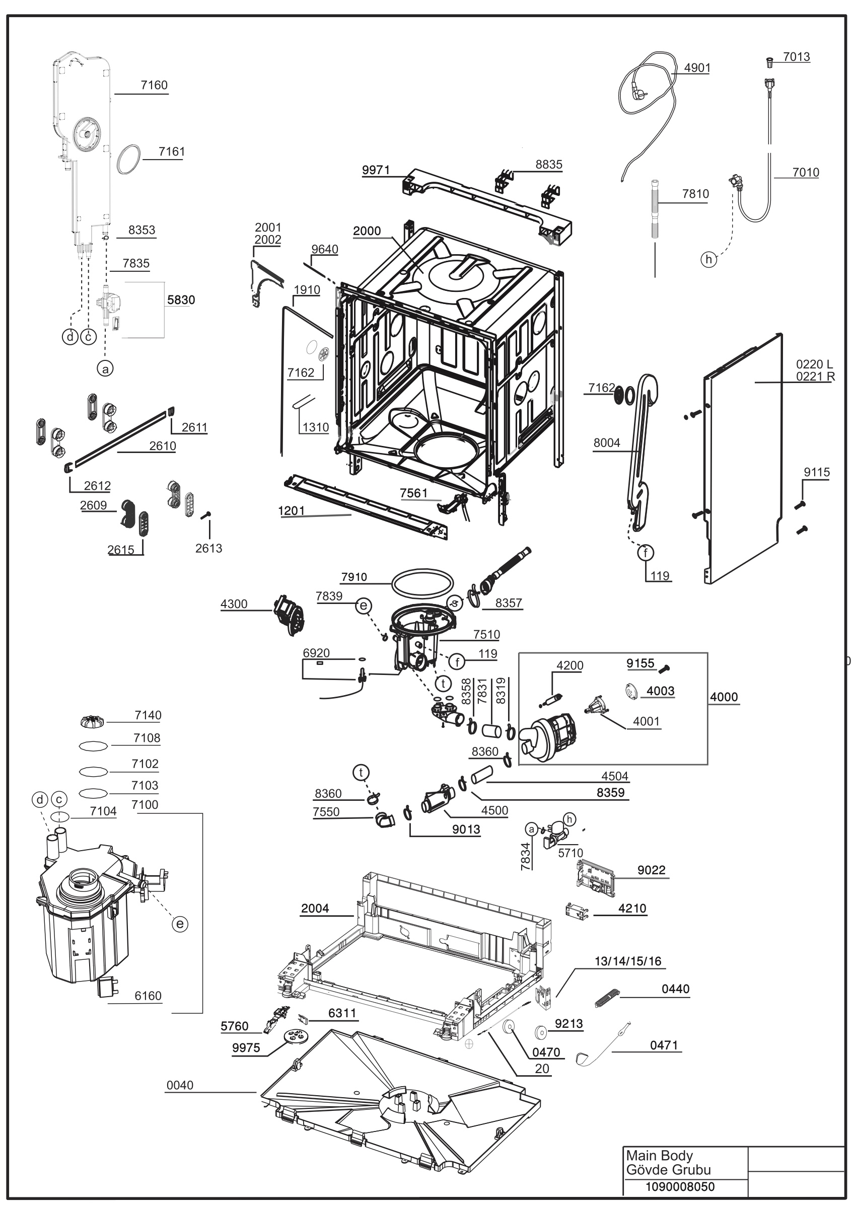 Exploded view (Main Body)