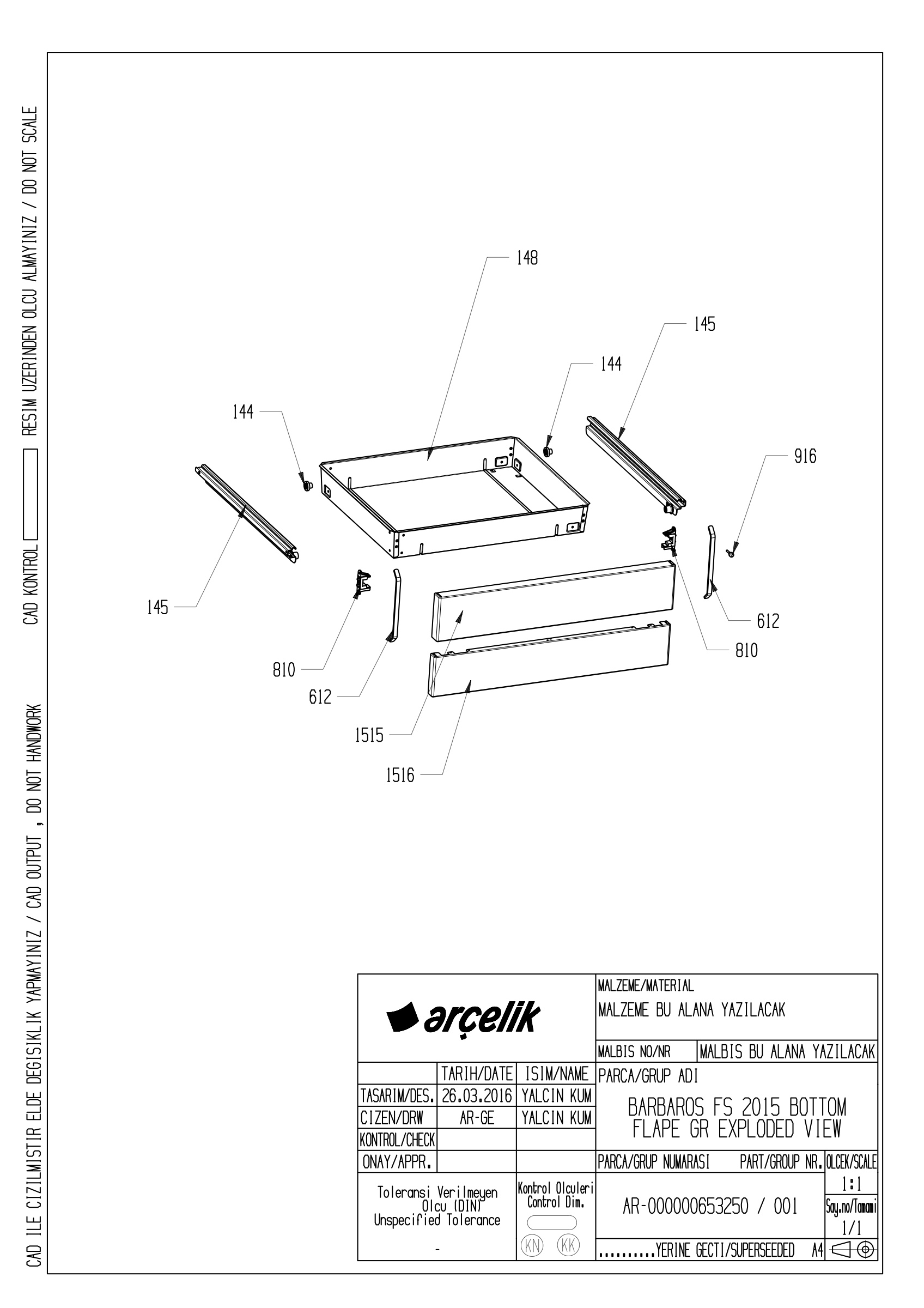 BARBAROS FS 2015 BOTTOM FLAPE GR EXPLODED VIEW
