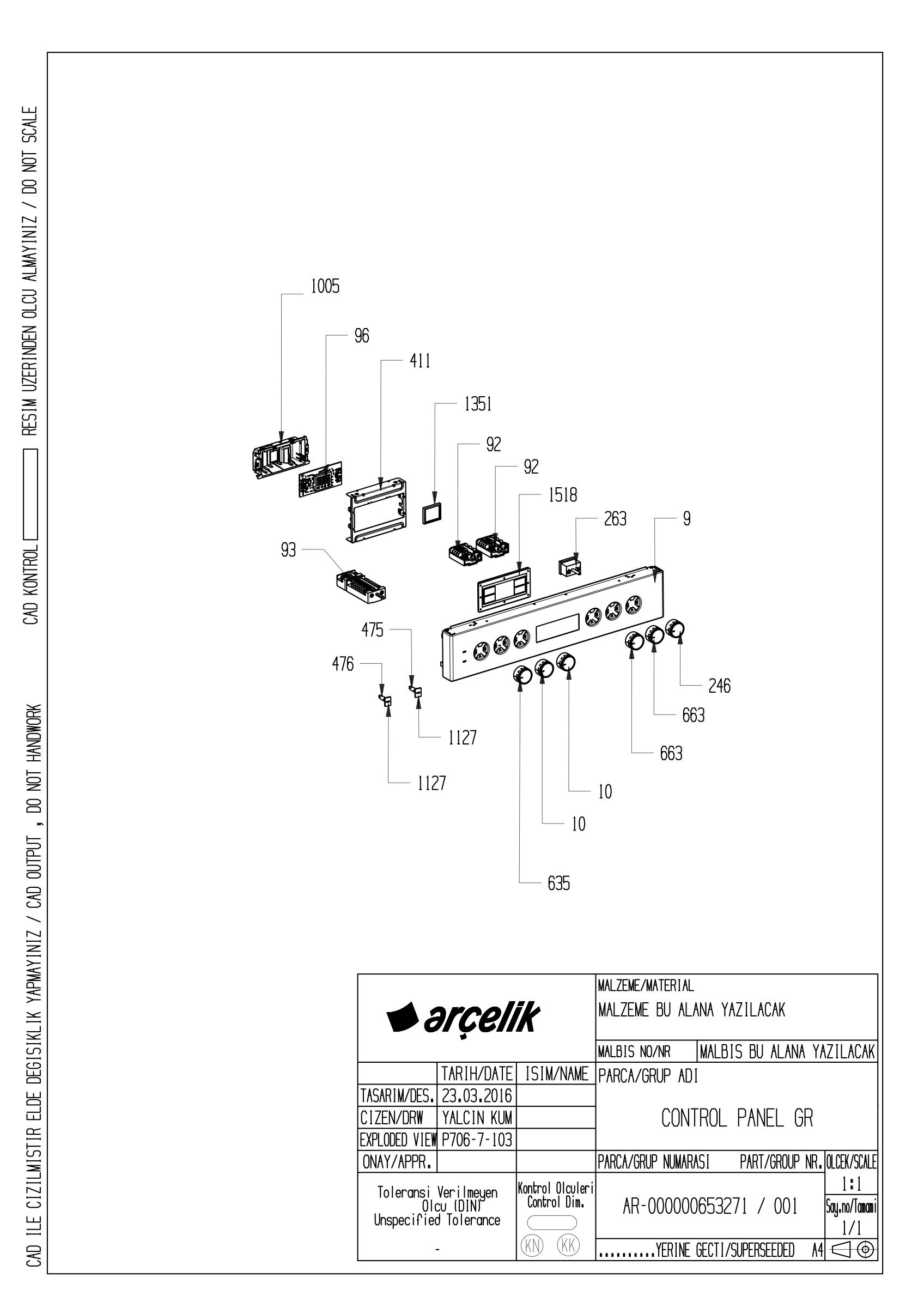 BARBAROS FS 2015 CONTROL PANEL GR EXPLODED VIEW