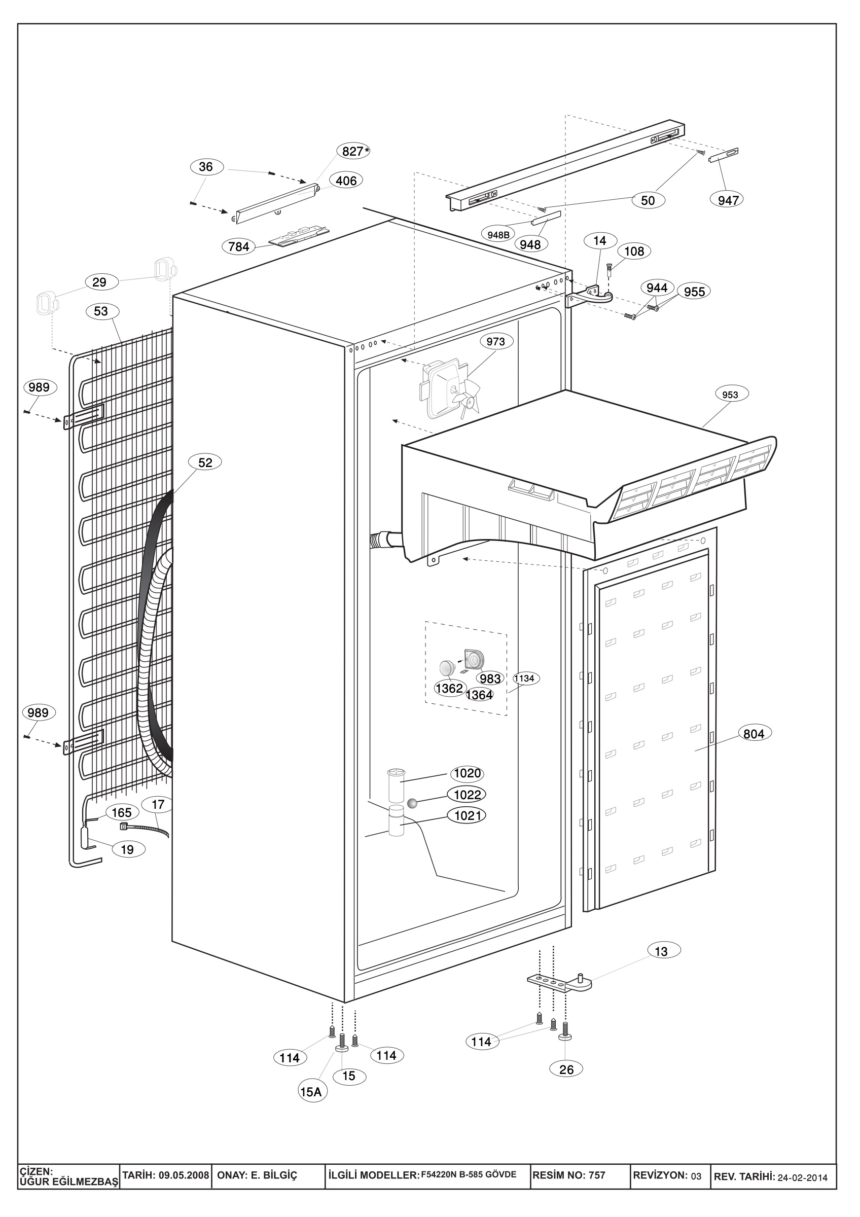 Lamona Fridge & Freezer HJA6750 (7234446419) Spares