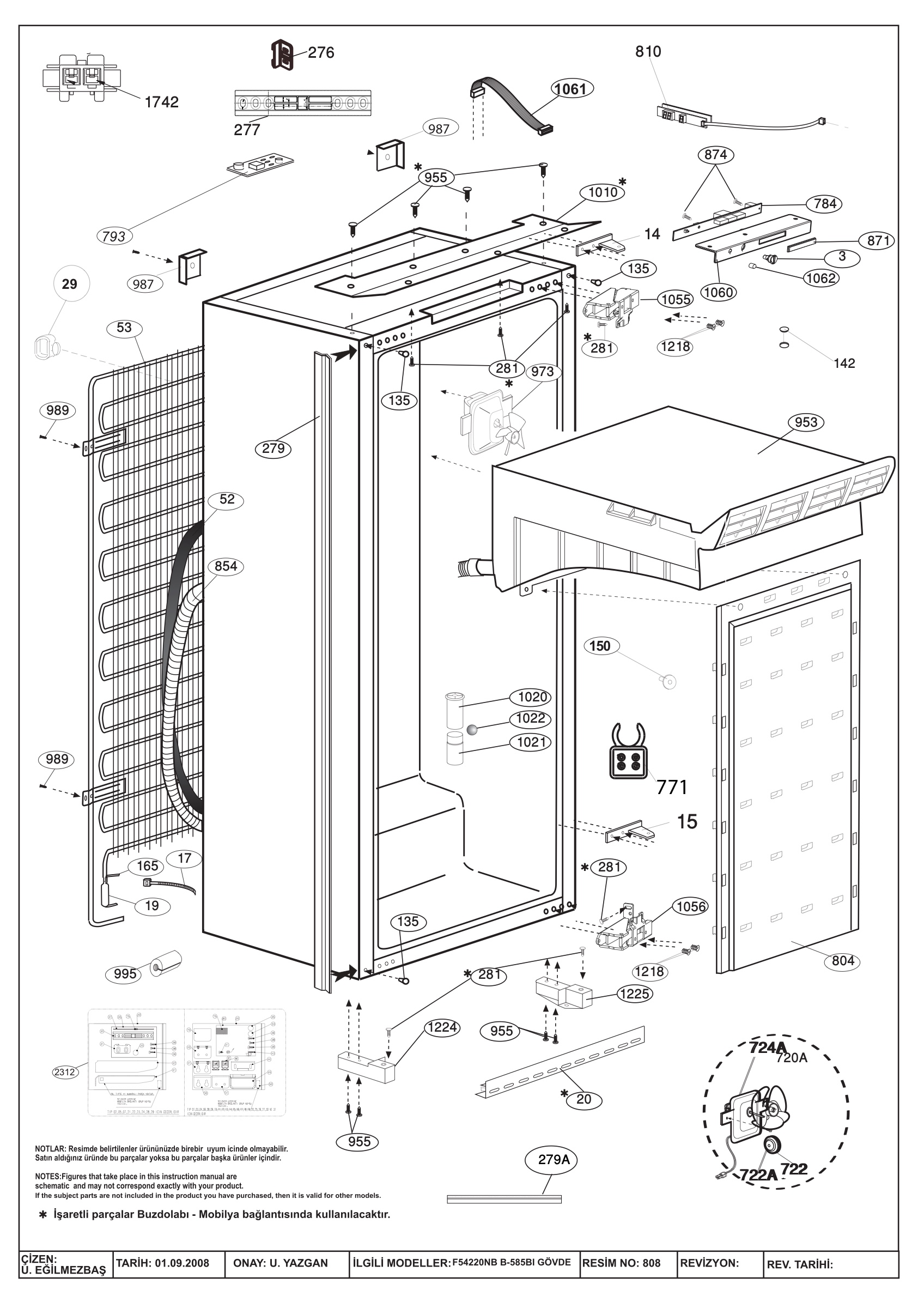 Lamona Fridge & Freezer HJA6750 (7234446419) Spares
