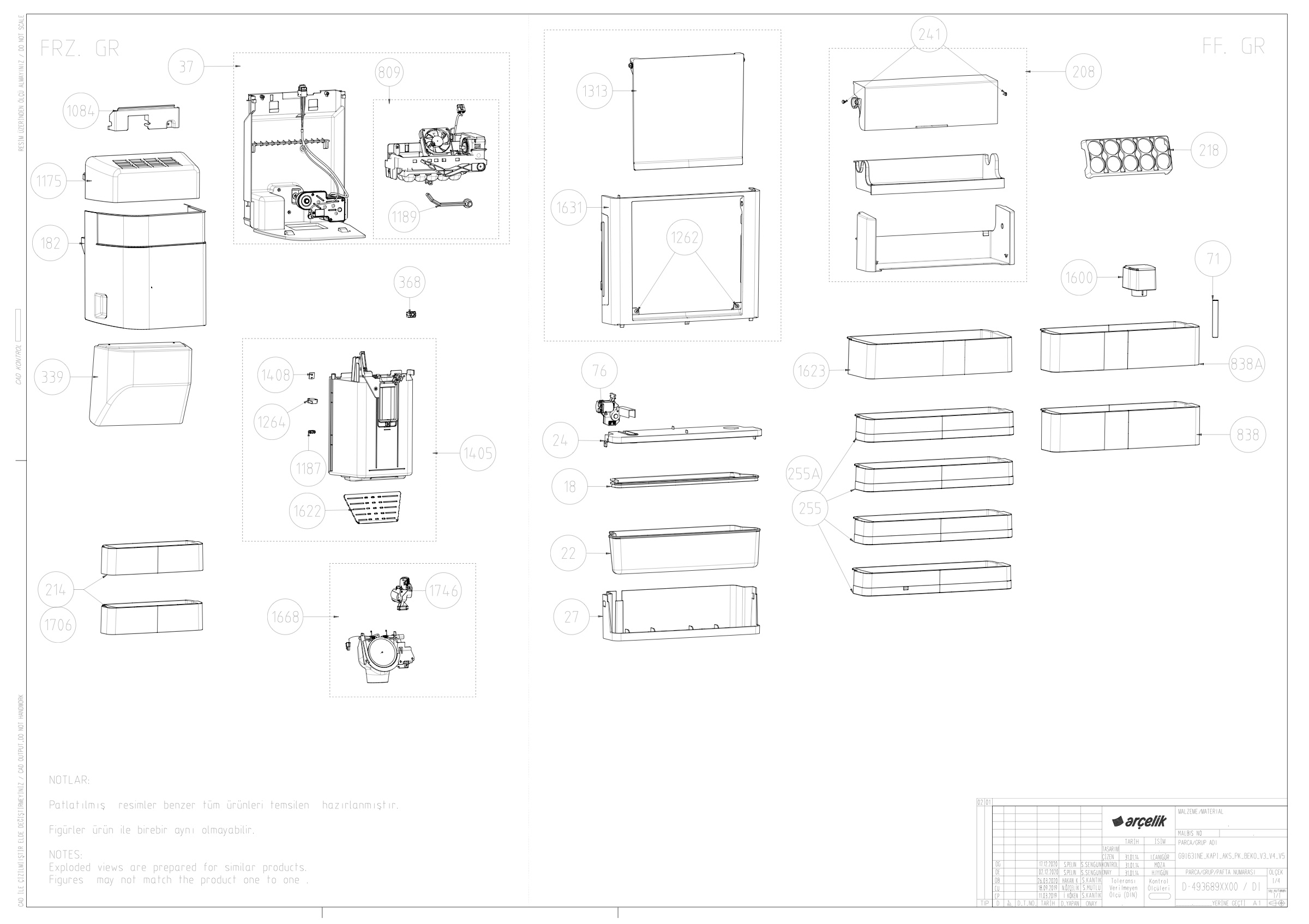 Beko Fridge & Freezer ASP341X (7287548785) Spares