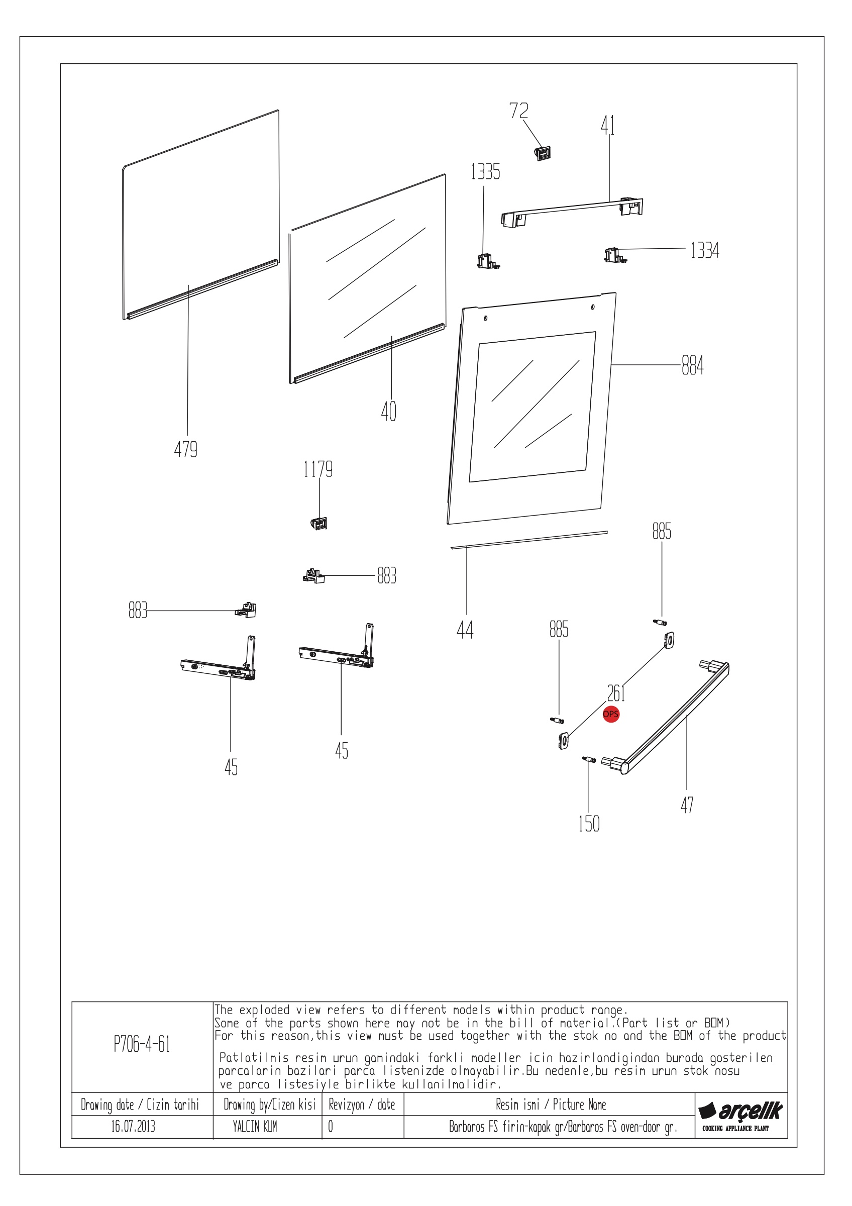 BARBAROS FS FRONT DOOR GR EXPLODED VIEW