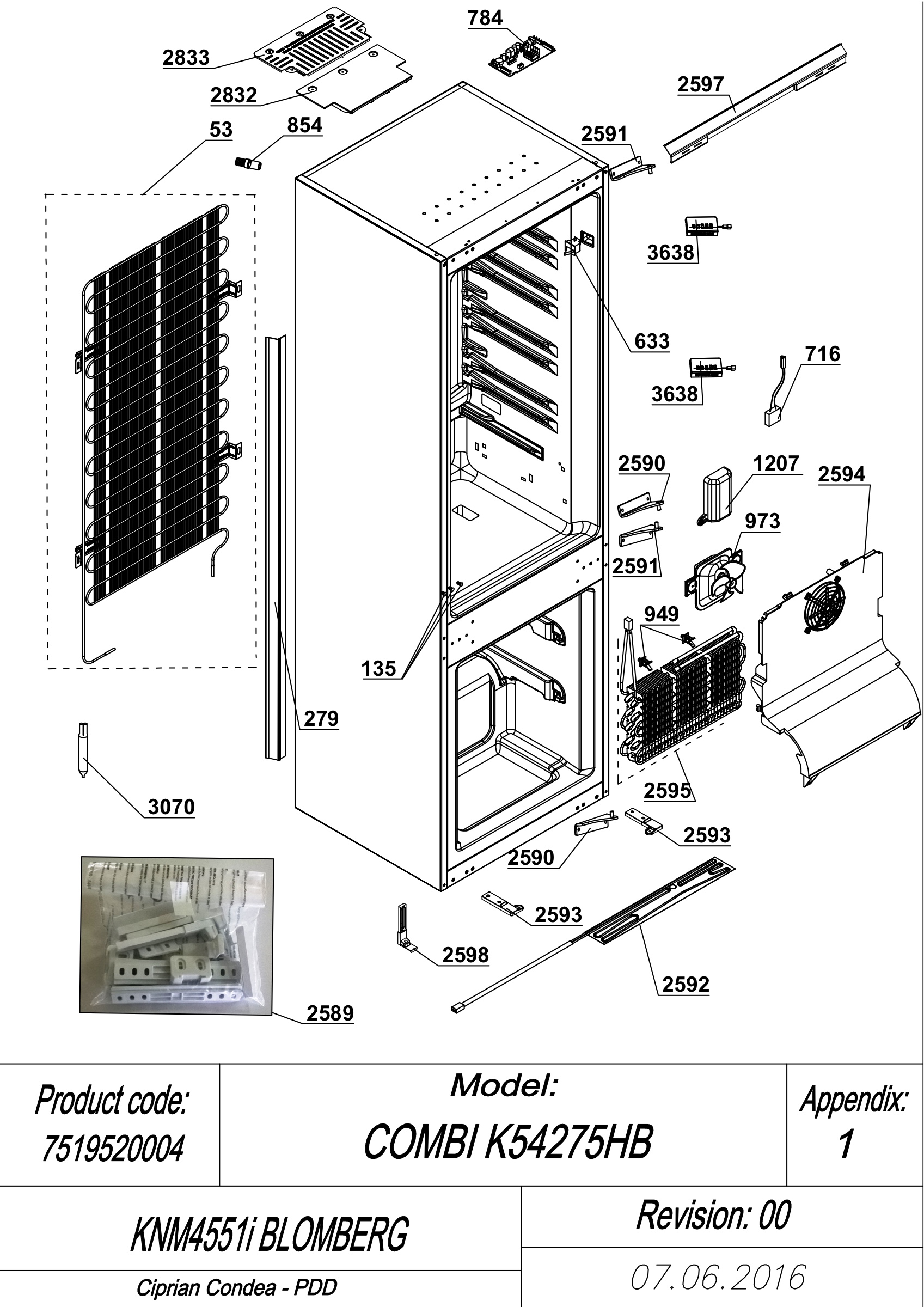 EXPLODED VIEW CABINET KNM4551i BLOMBERG
