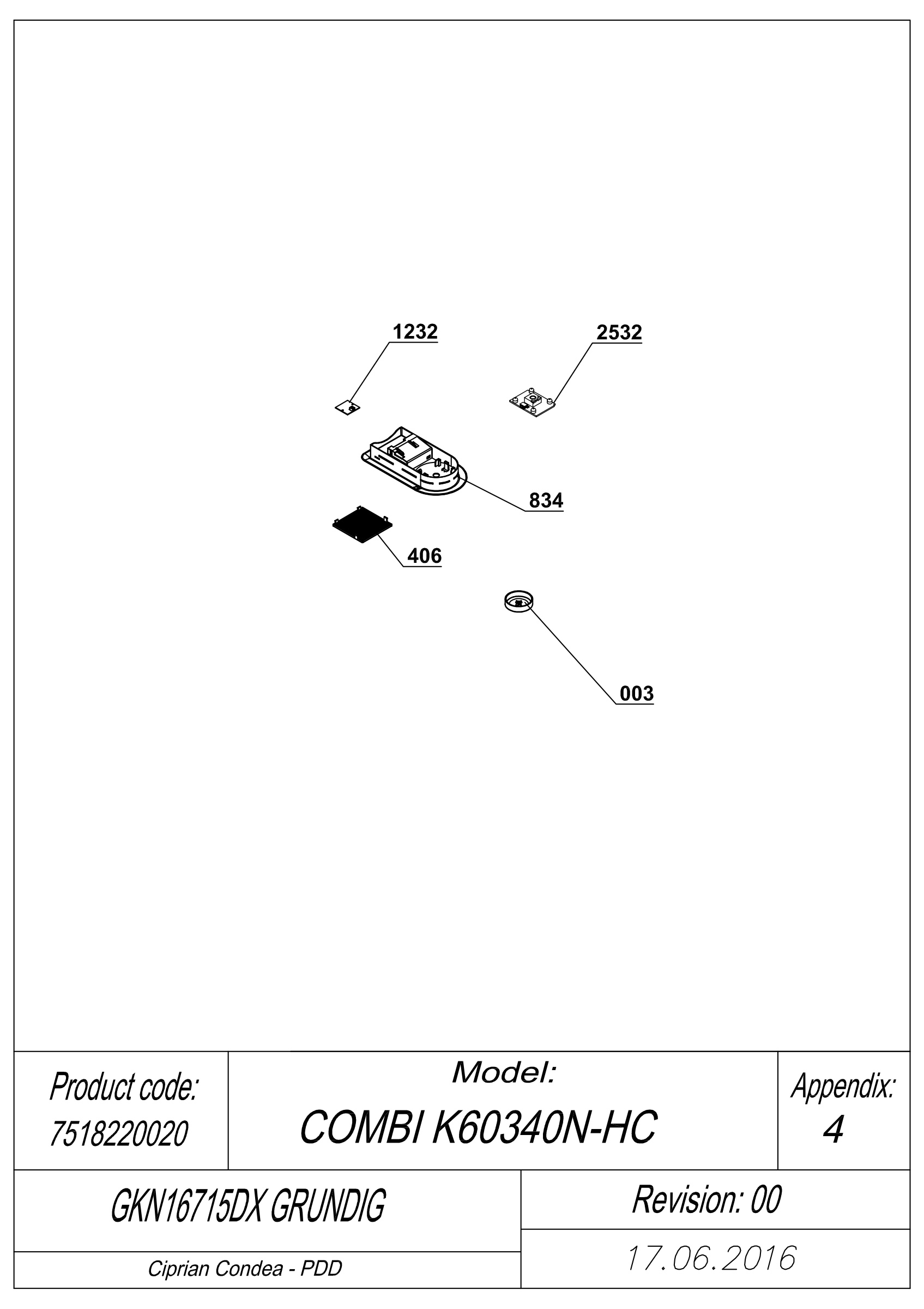 EXPLODED VIEW LEDS GKN16715DX GRUNDIG