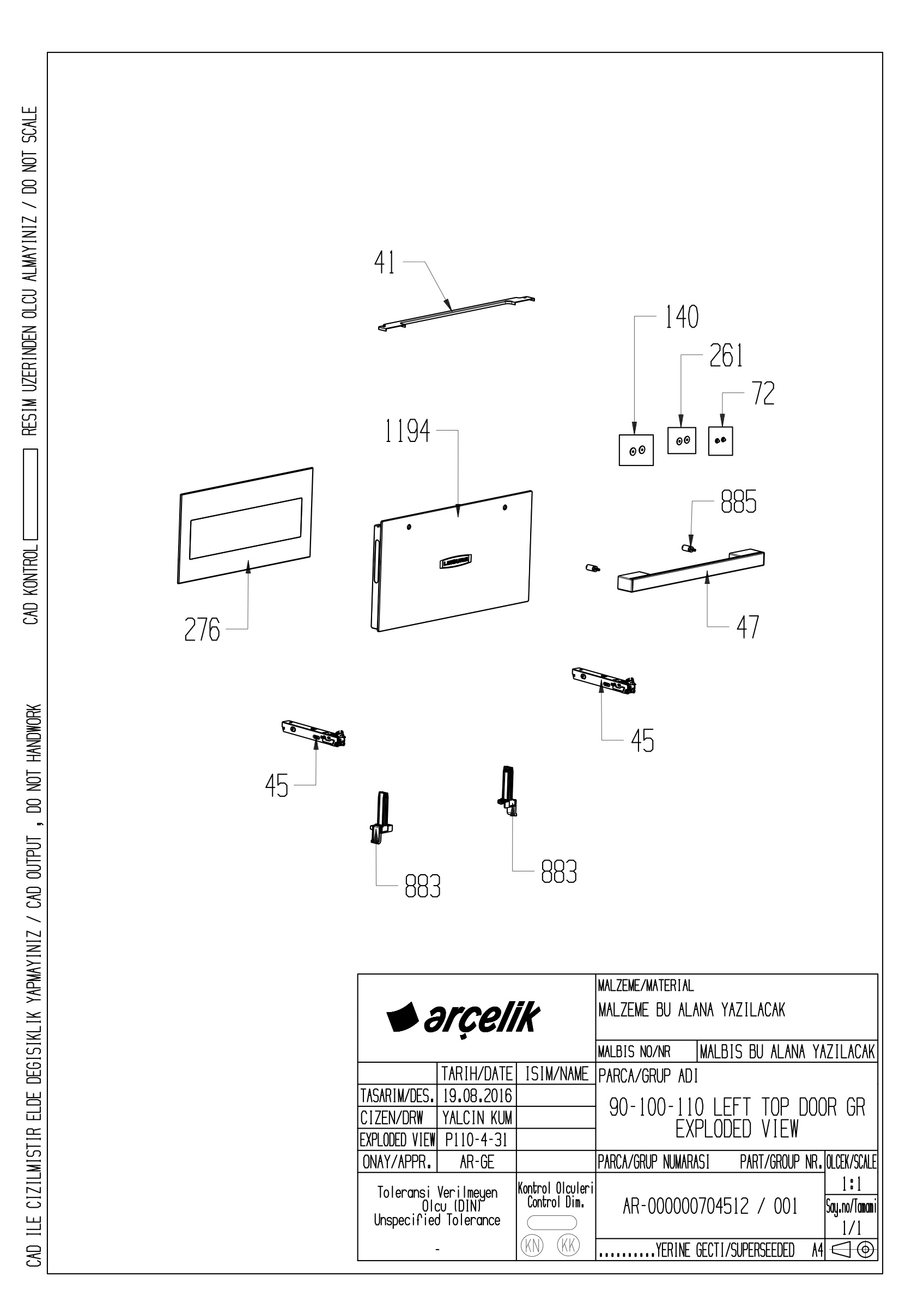 LEFT TOP FRONT DOOR GR EXPLODED VIEW