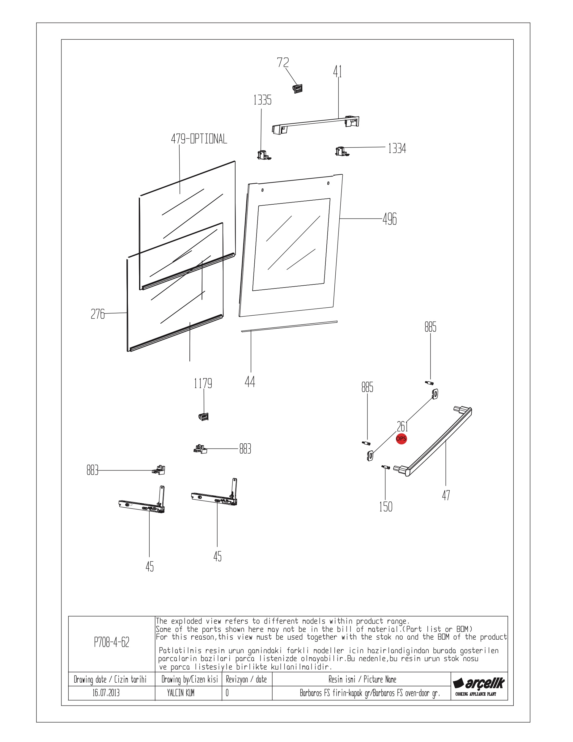 BARBAROS BI TOP FRONT DOOR GR EXPLODED V?EW