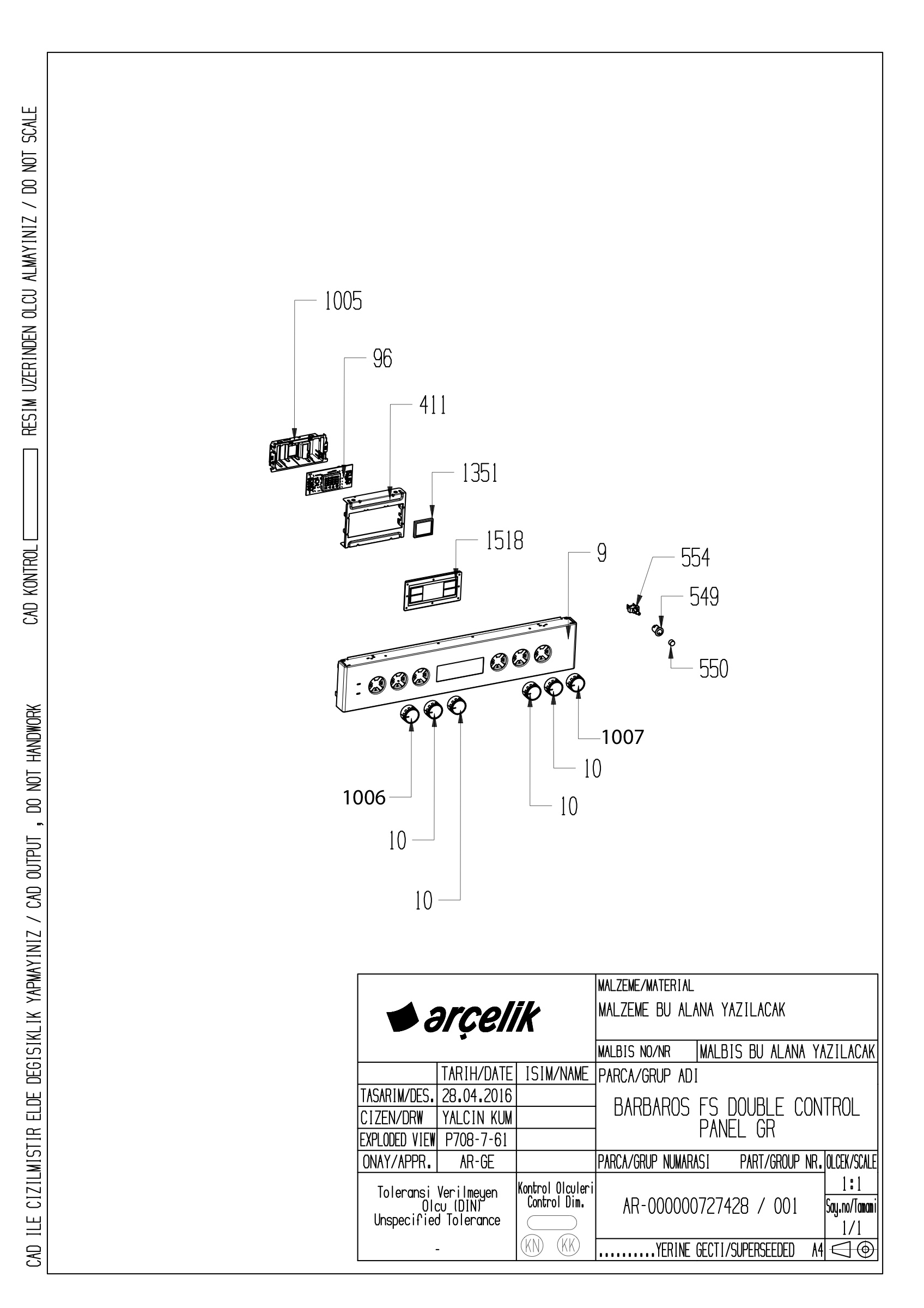BARBAROS FS CONTROL PANEL GR EXPLODED VIEW