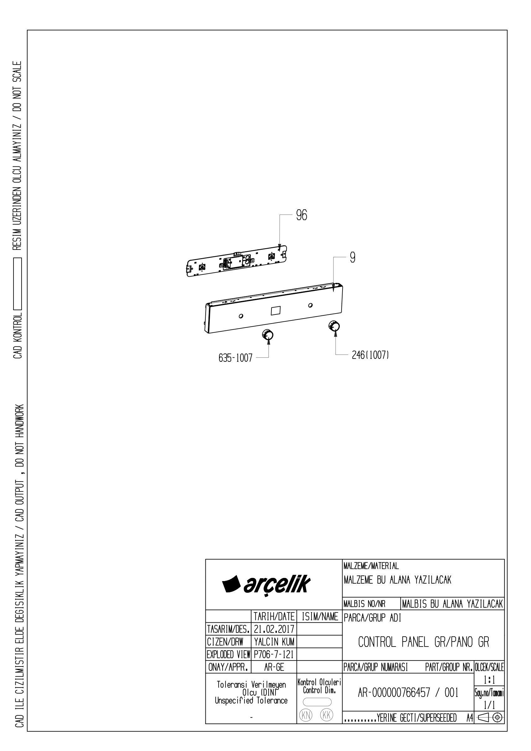 BABRAROS BI CONTROL PANEL GR EXPLODED VIEW