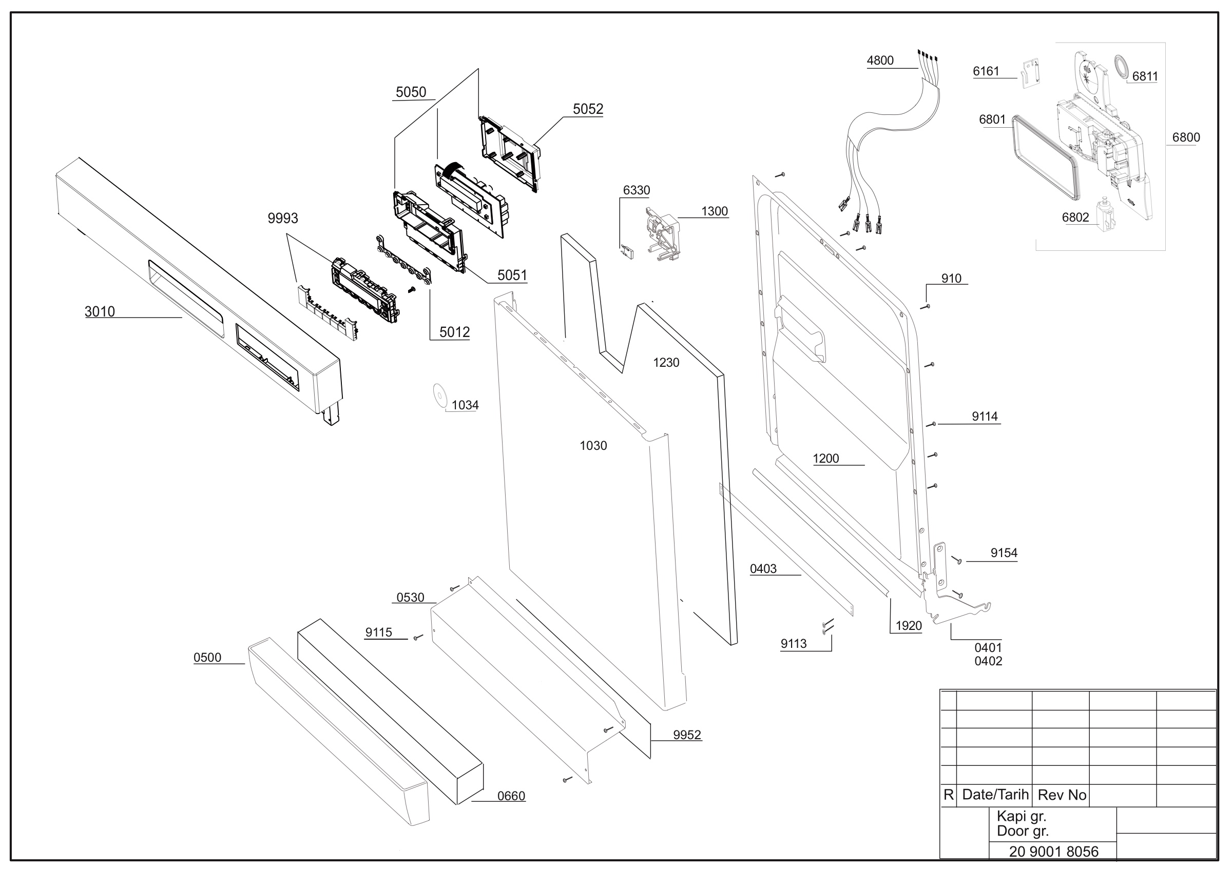Door-panel group exploded pictures