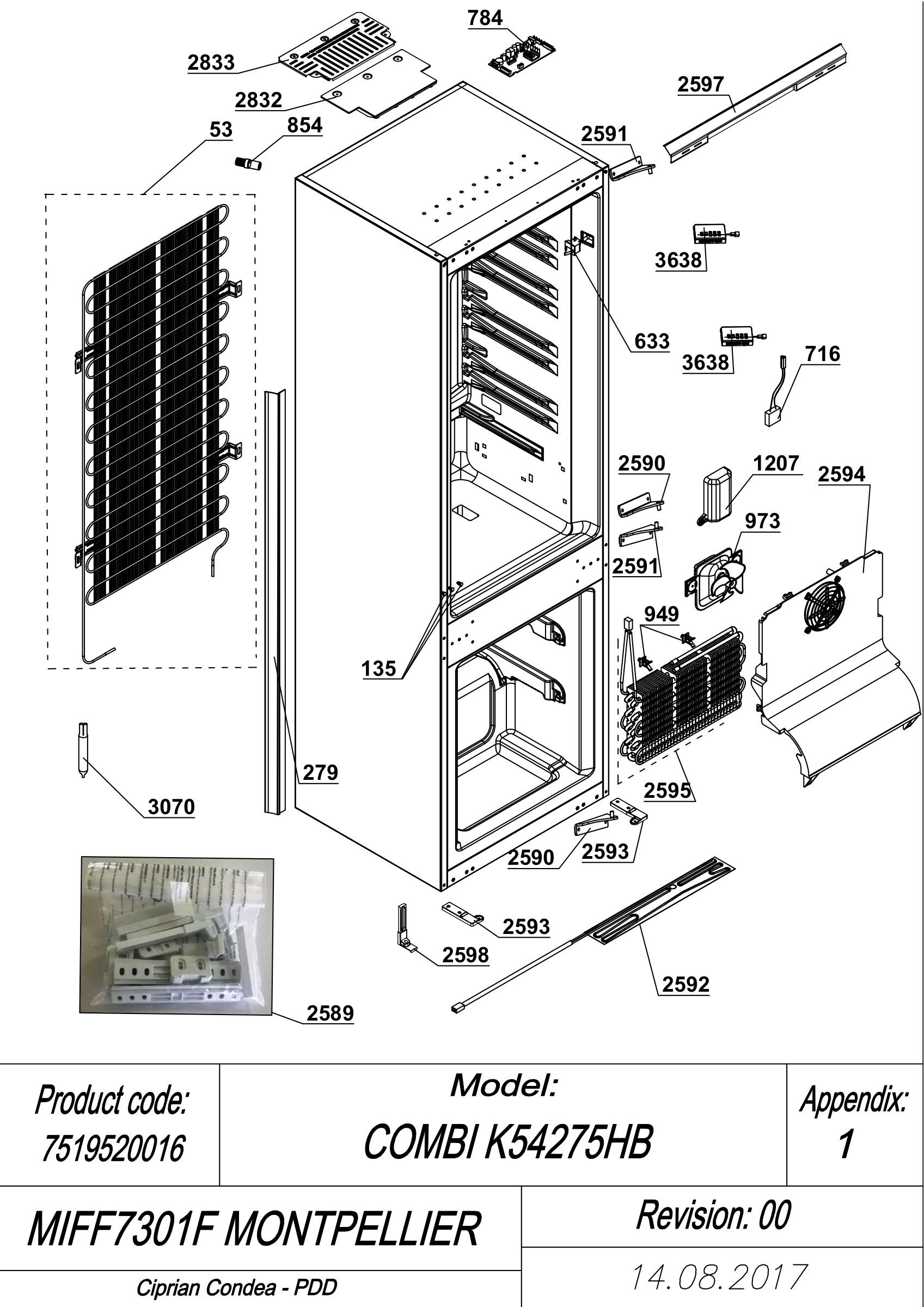 EXPLODED VIEW CABINET MIFF7301F MONTPELLIER