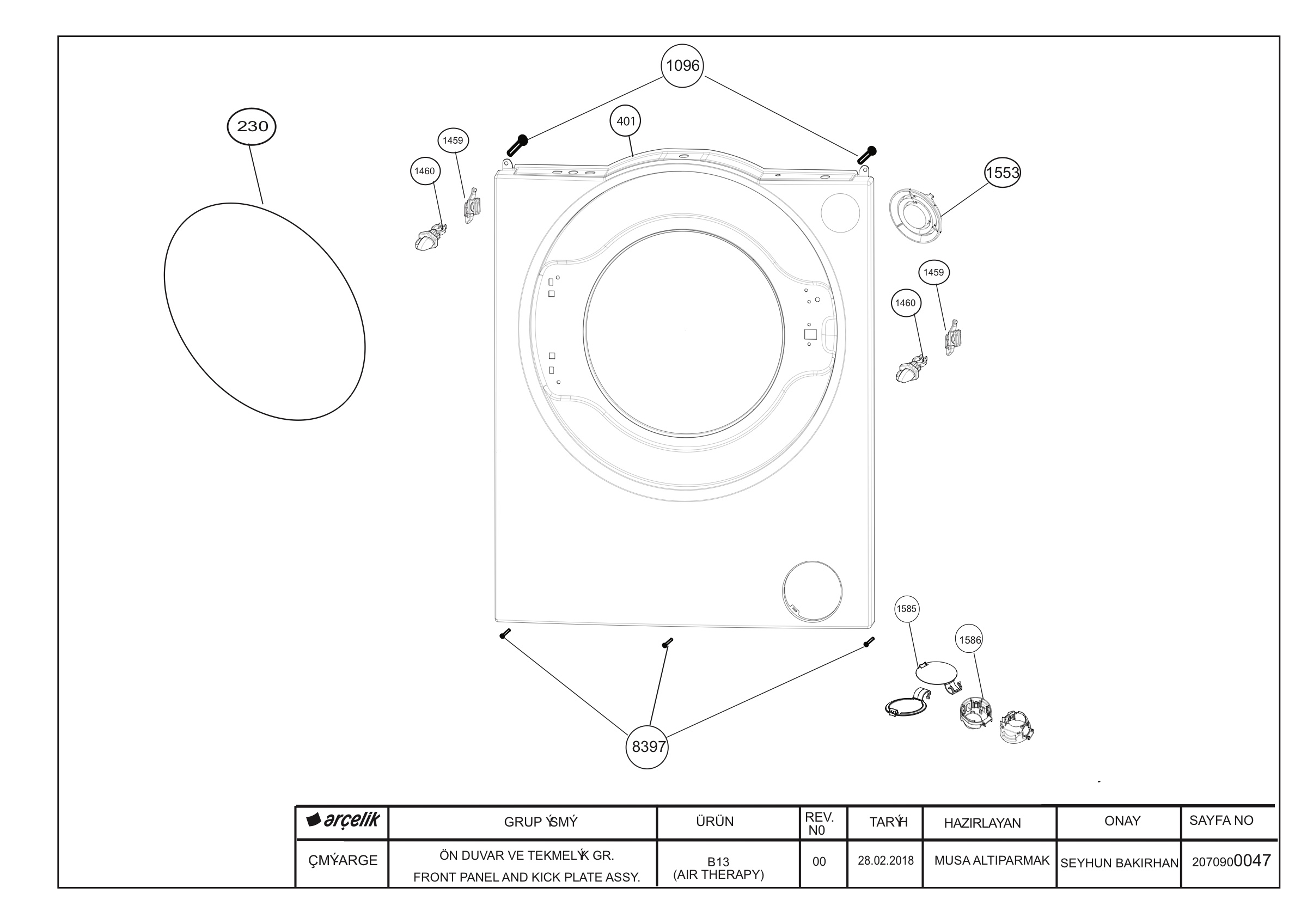 Front Wall & Kick Plate Group