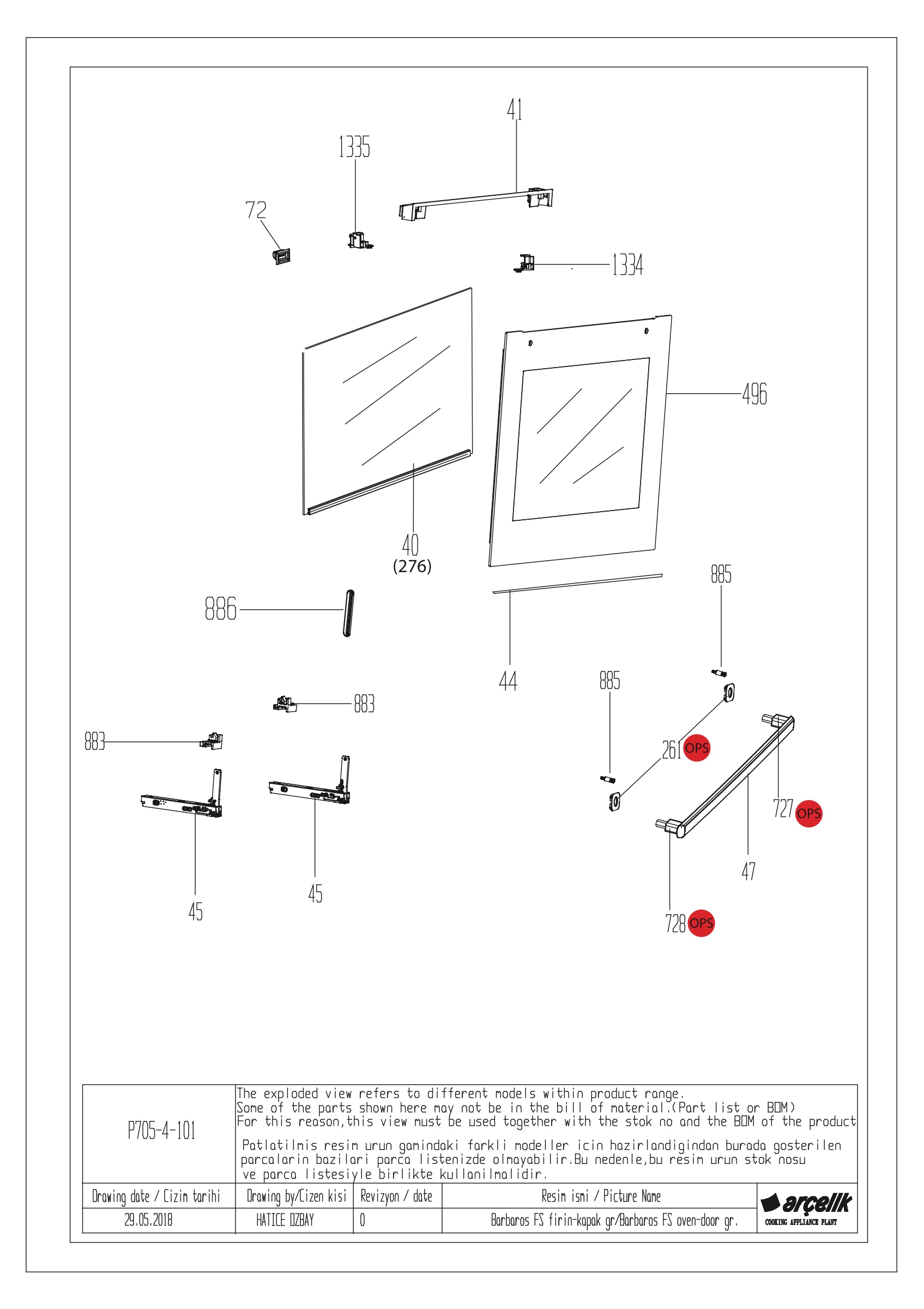 BARBAROS BI TOP OVEN DOOR GR.