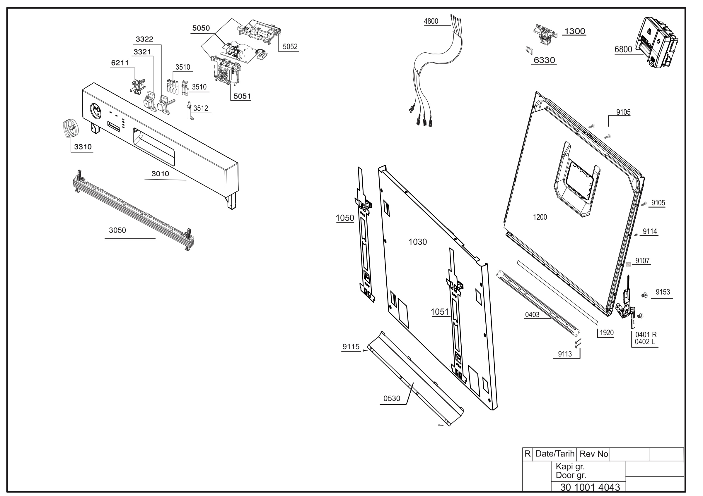 Door-panel group exploded pictures