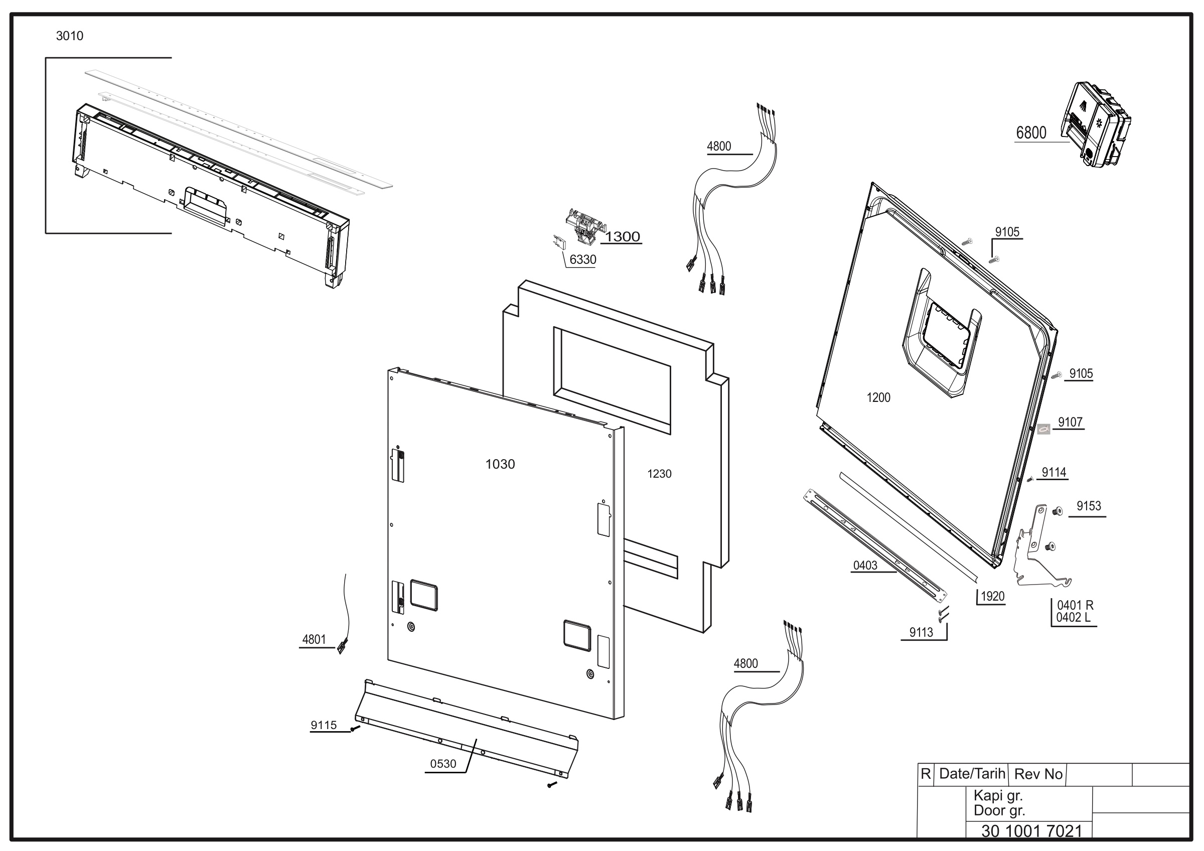 Door-panel group exploded pictures