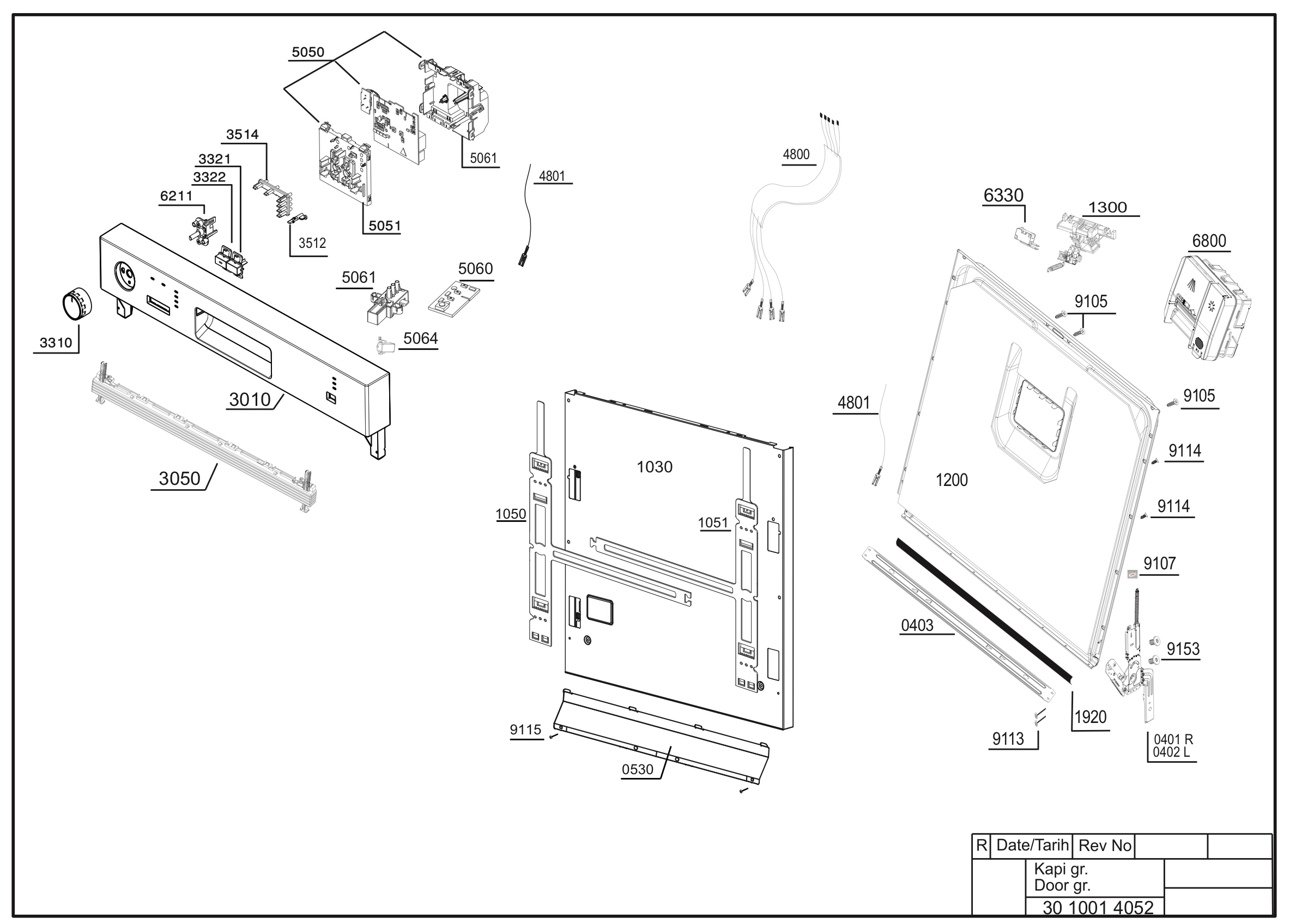 Door-panel group exploded pictures